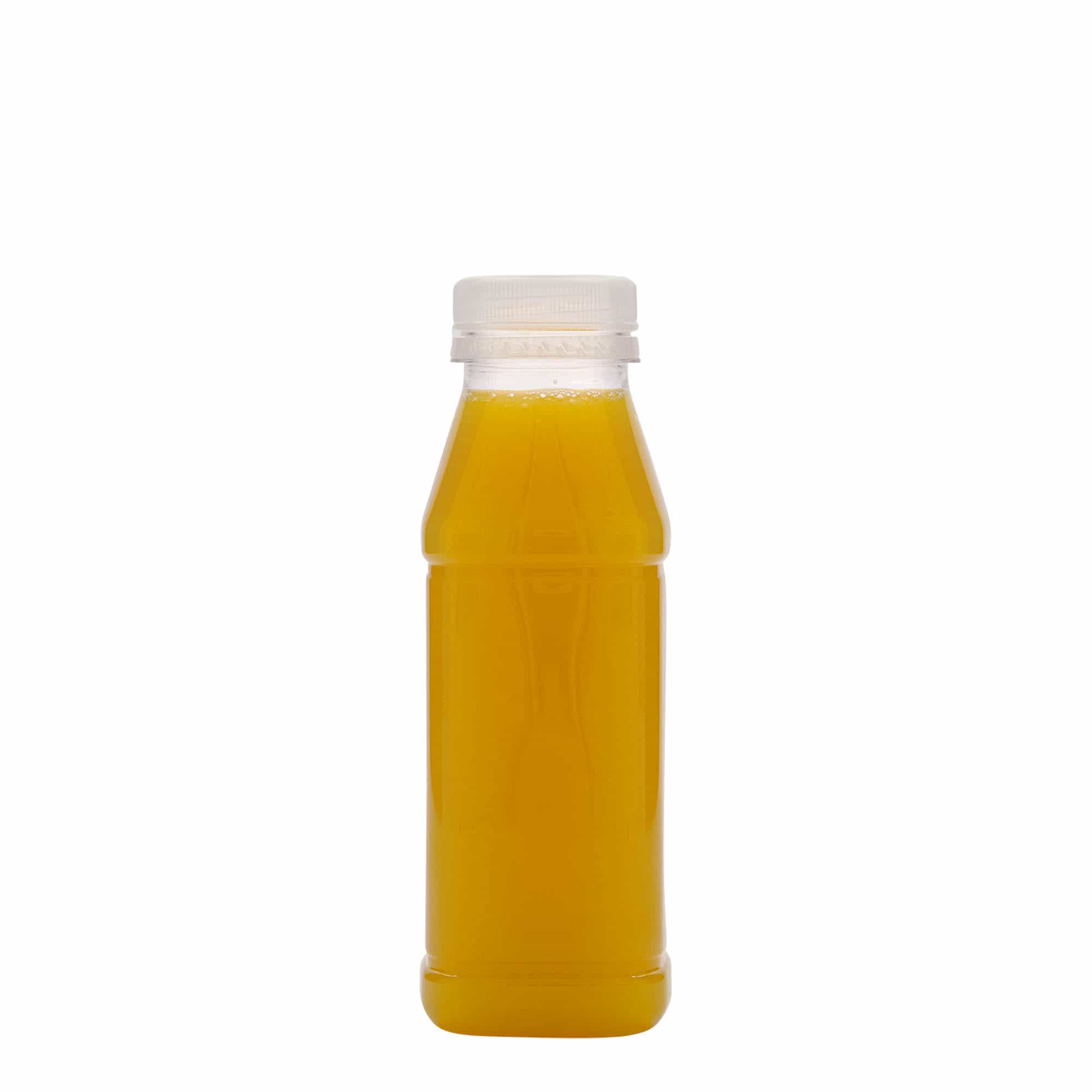 330 ml PET bottle 'Milk and Juice Carré', square, plastic, closure: 38 mm