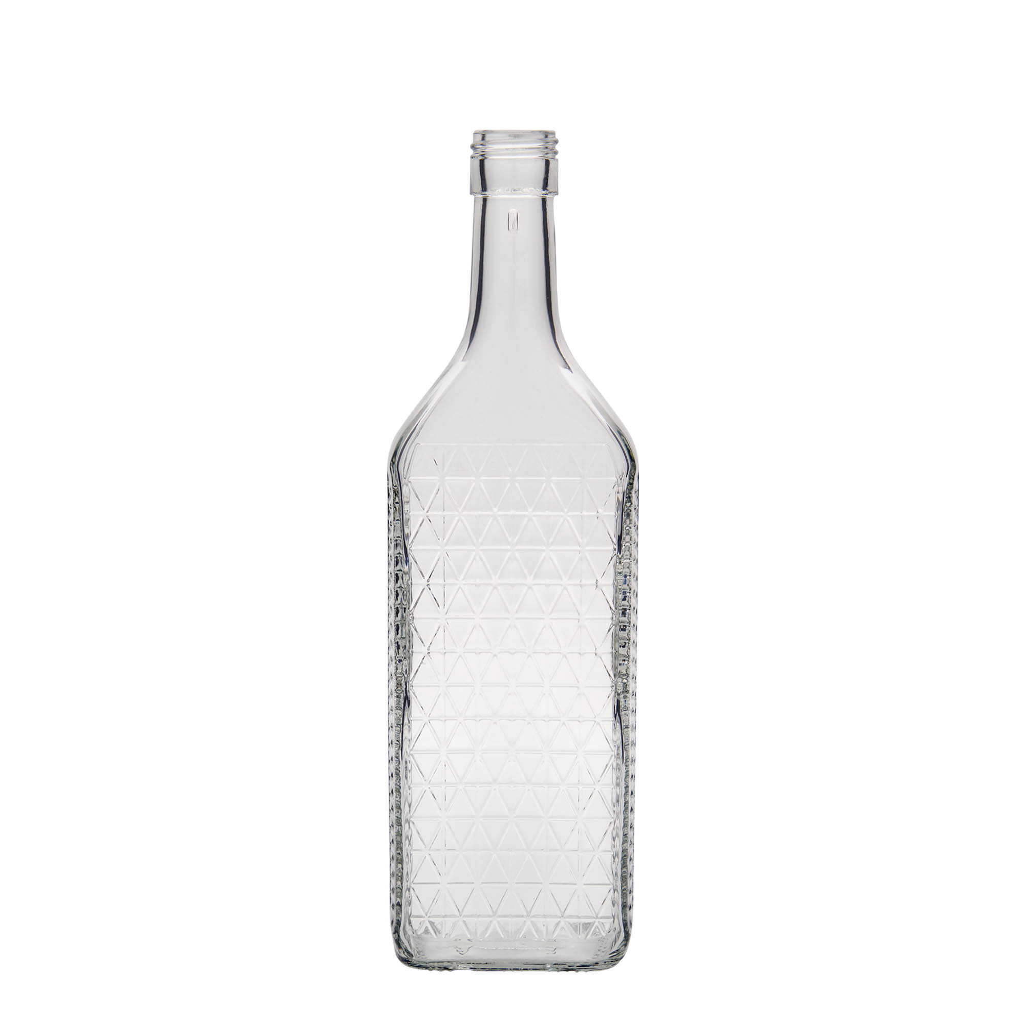 700 ml glass bottle 'Caruso', rectangular, opening: PP 31.5