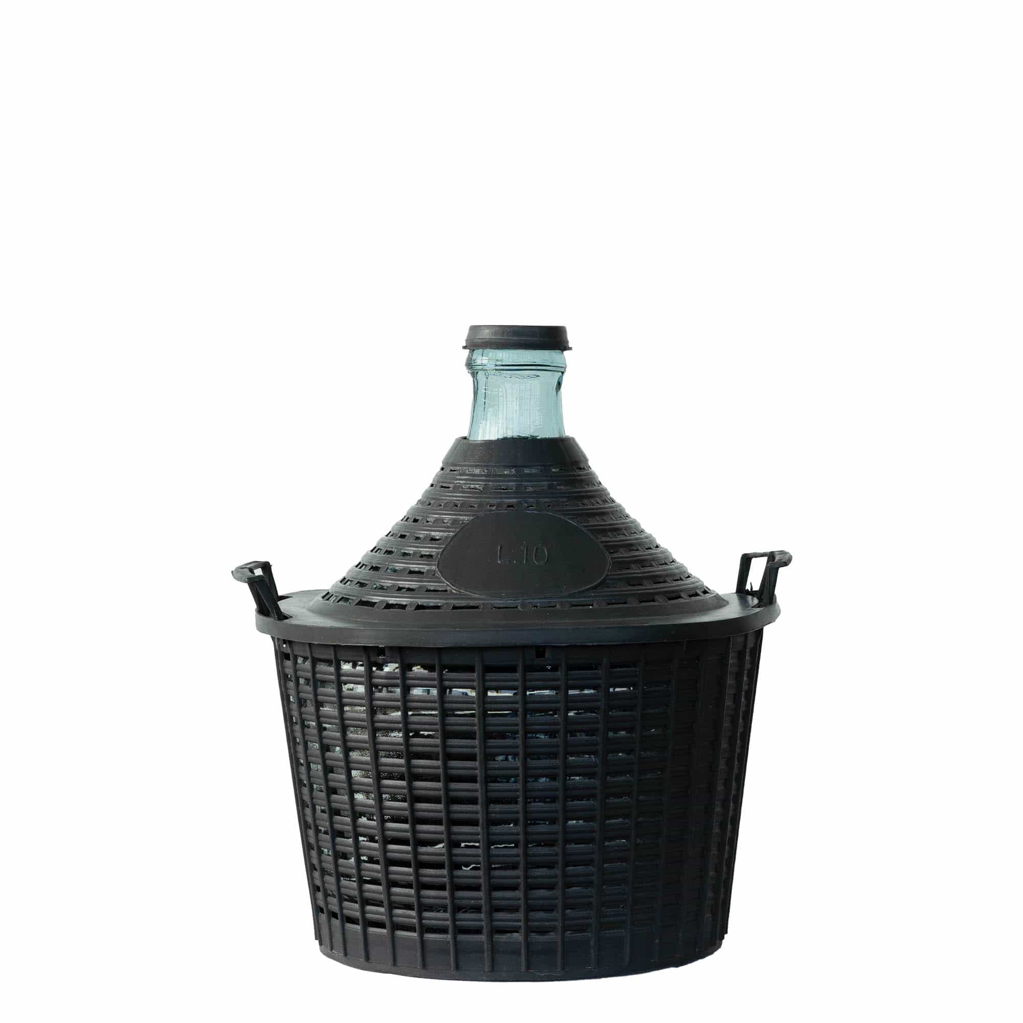 10 l narrow-neck glass balloon bottle, opening: slip lid