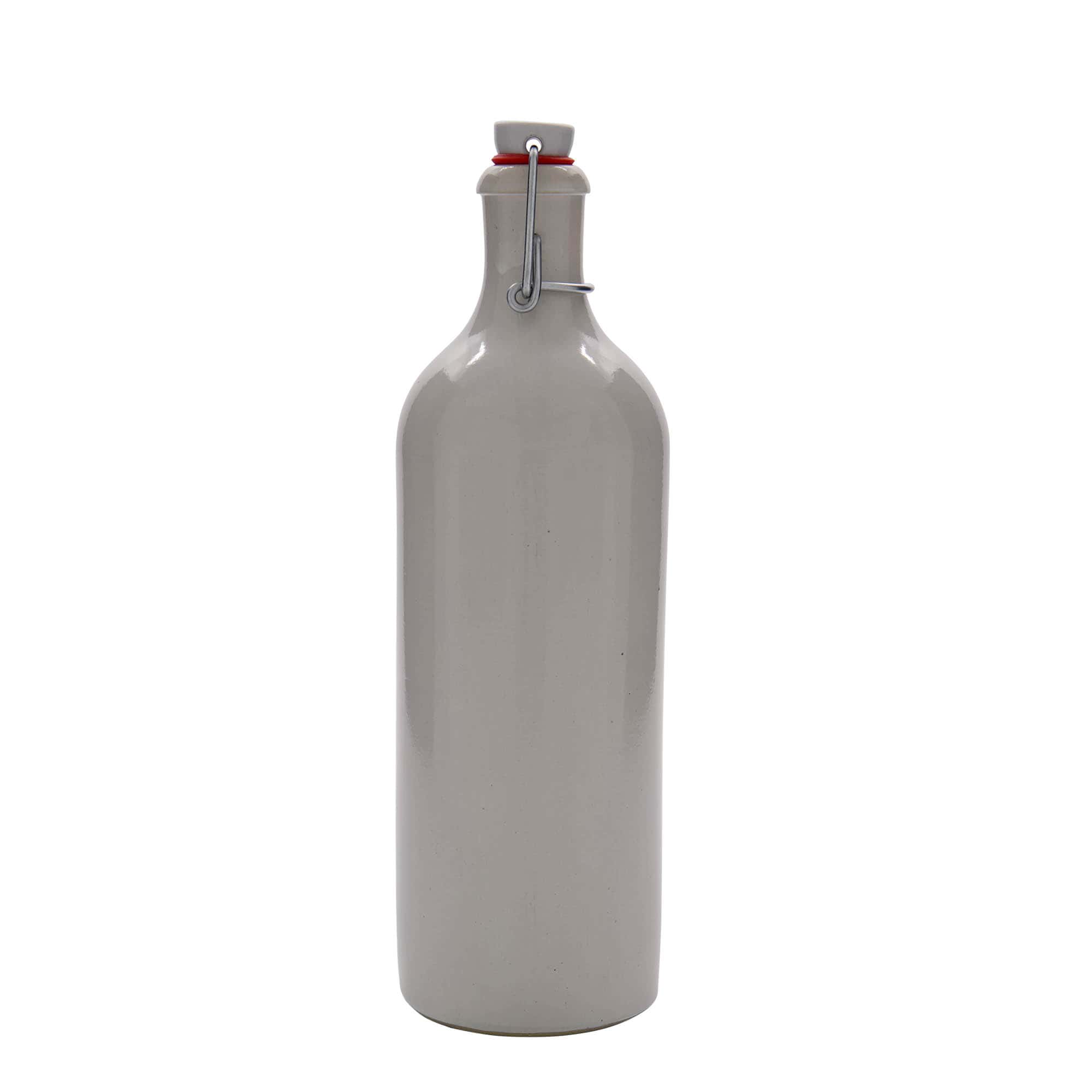 750 ml earthenware jug, stoneware, white, mouth: swing top closure