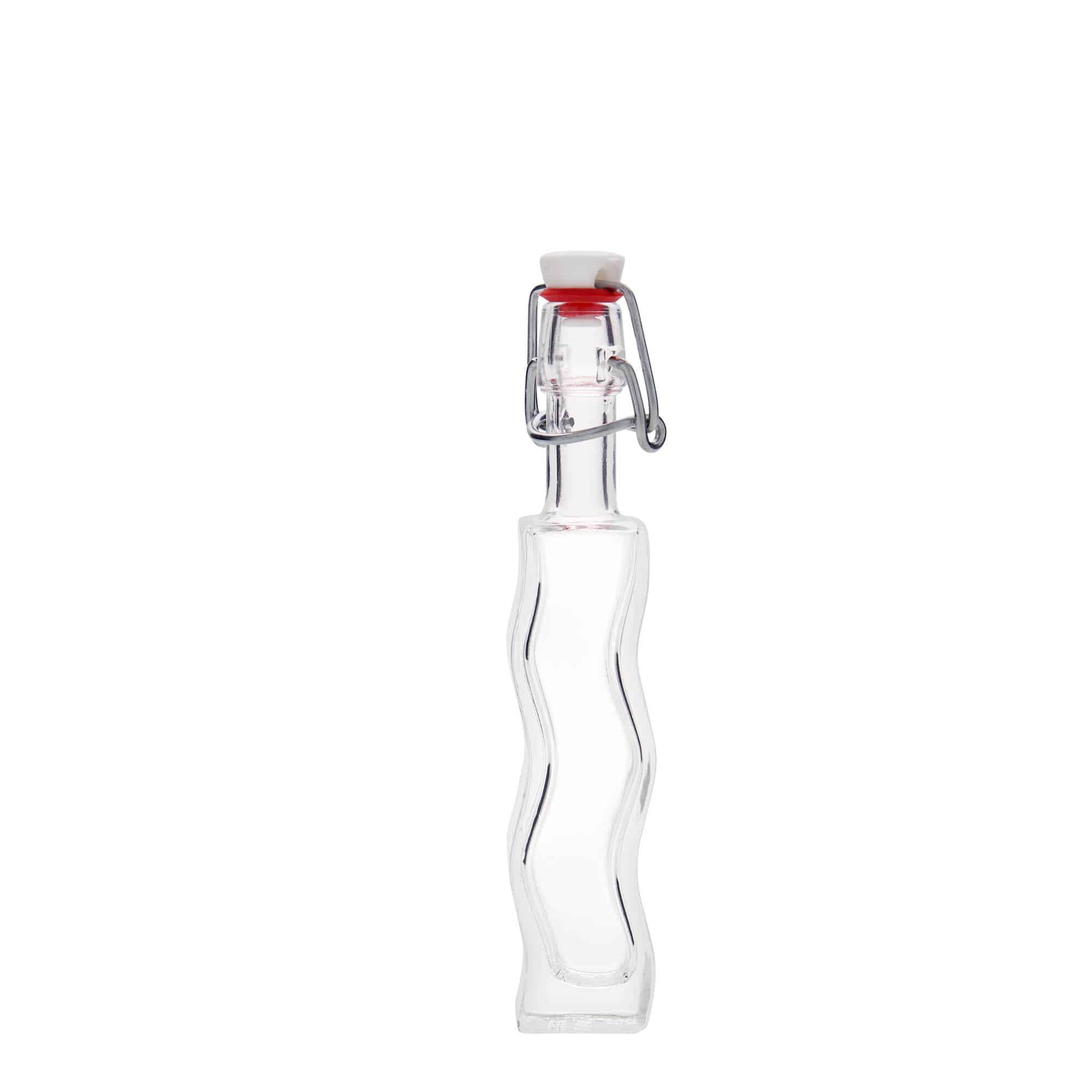 40 ml glass bottle 'Wave', square, closure: swing top