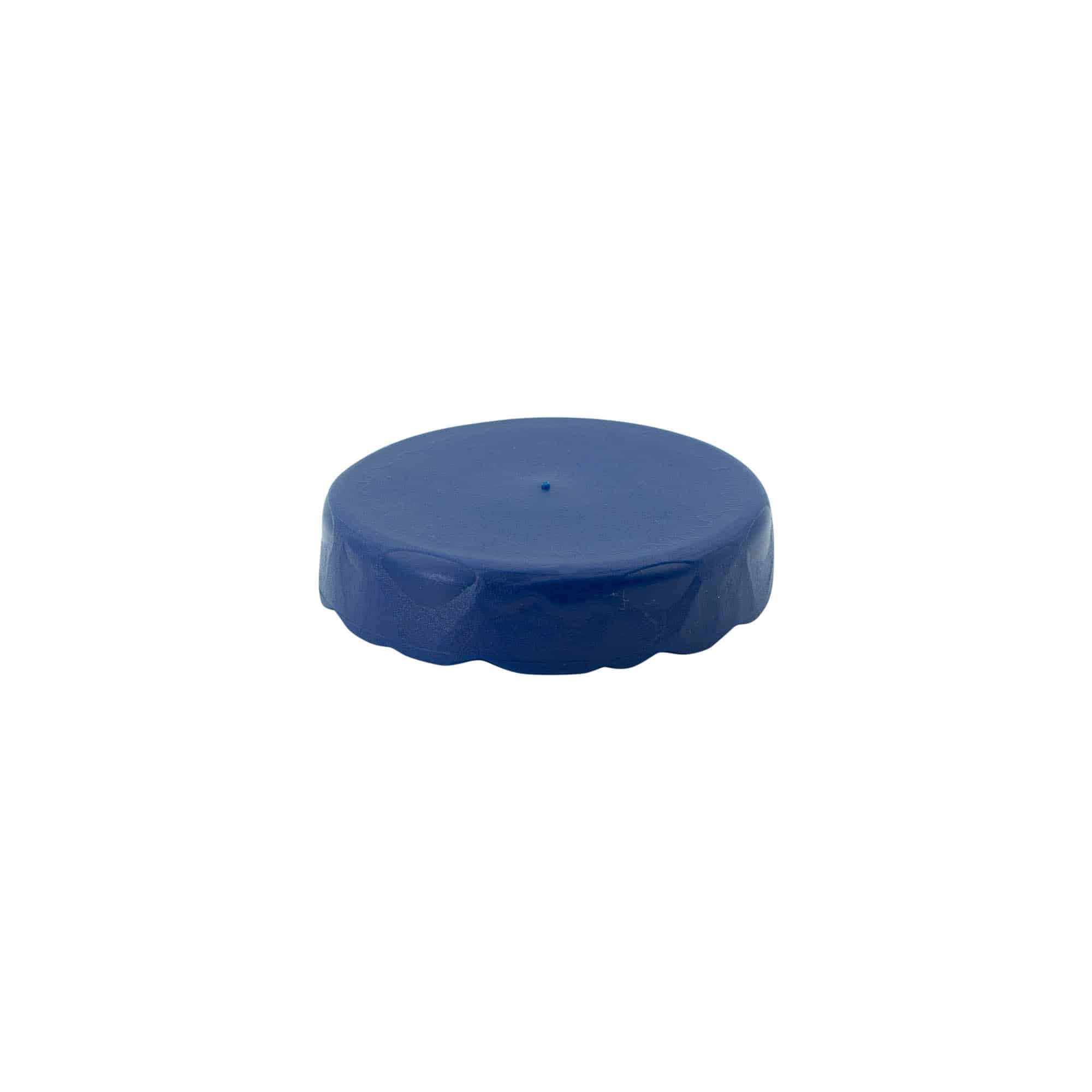Slip lid for narrow neck ceramic pot, HDPE plastic, blue