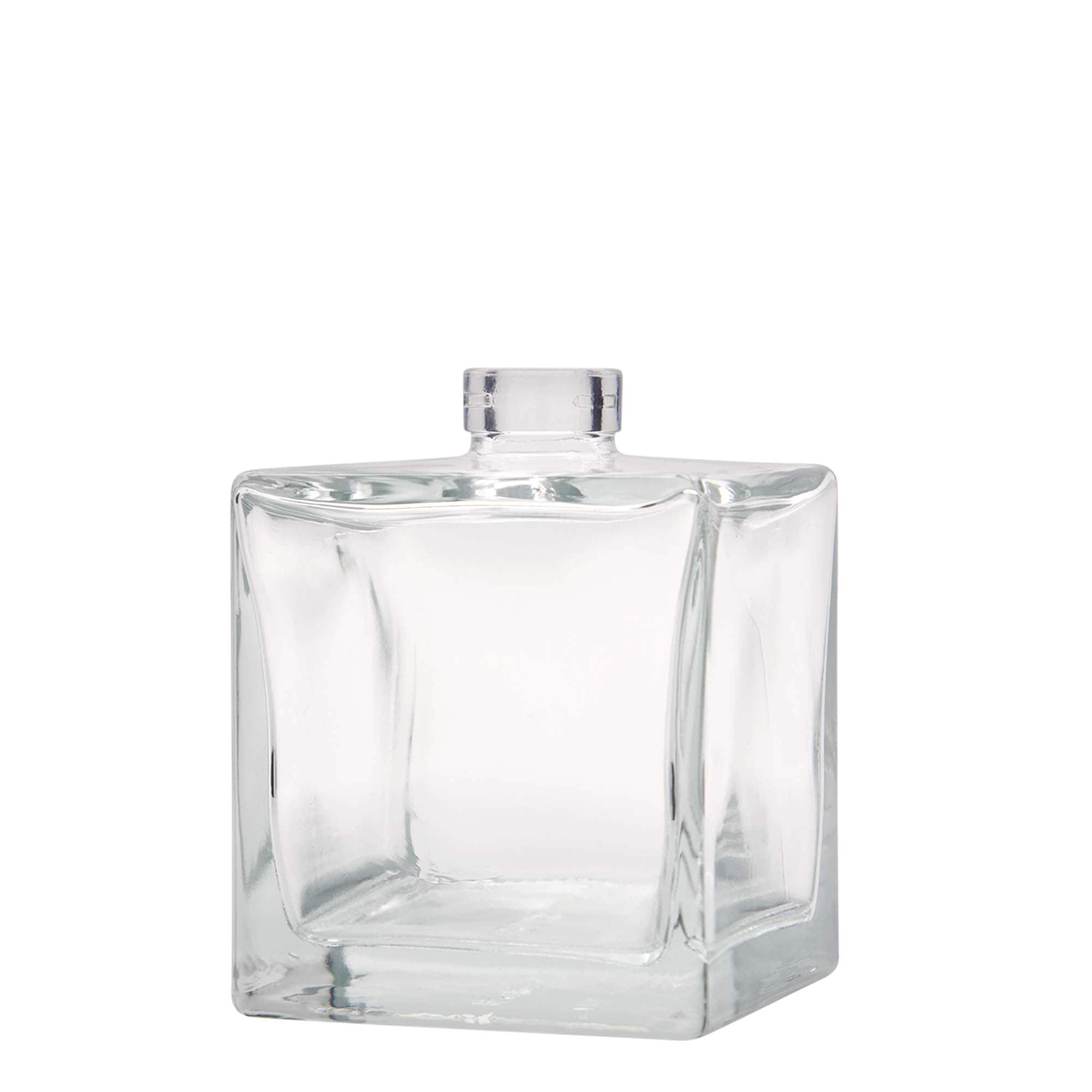 500 ml glass bottle ‘Cube’, square, opening: cork