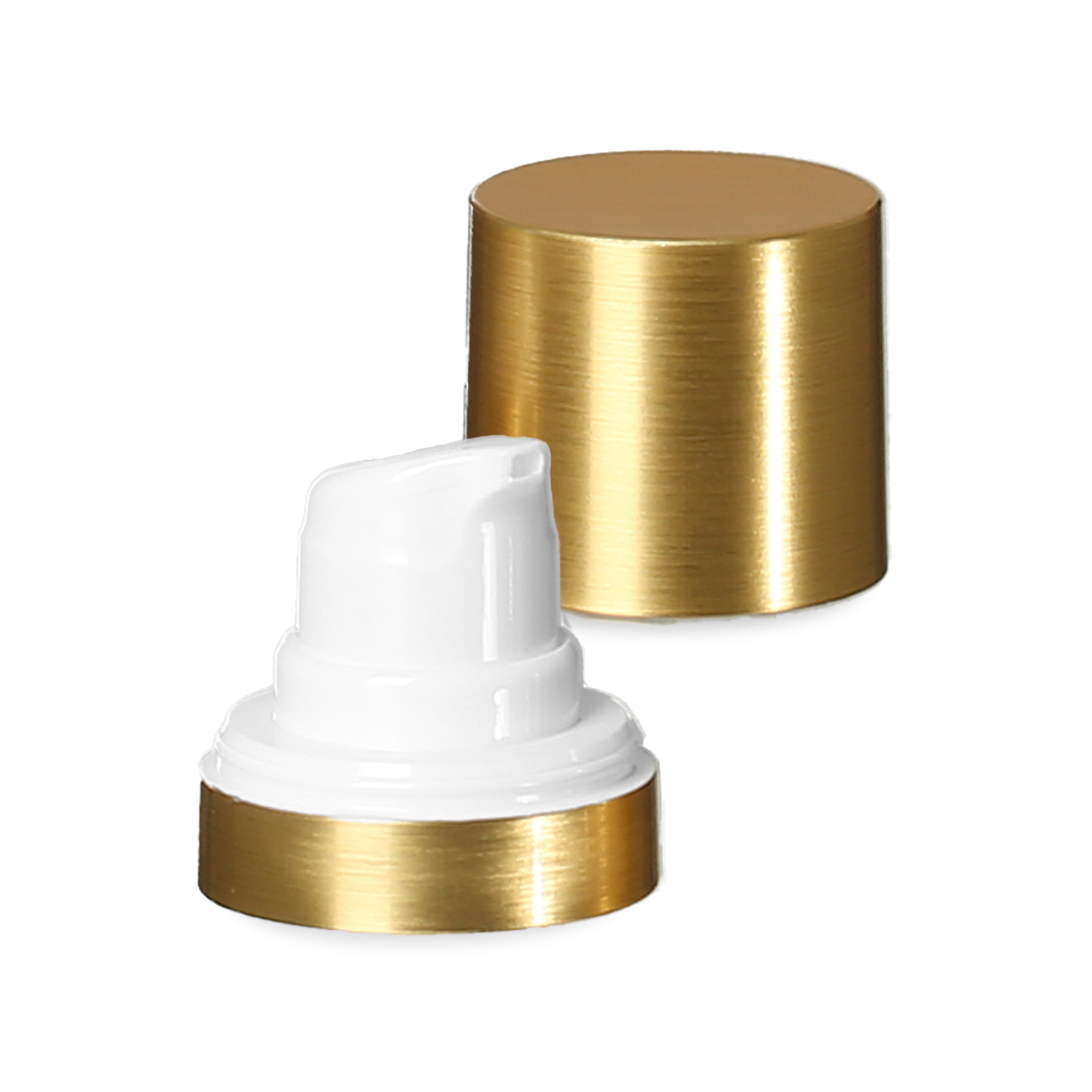 Airless Head Micro Gold Rim + white, glossy plug cap