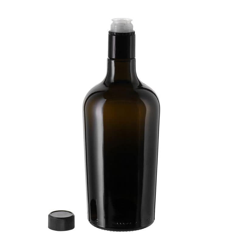 750 ml oil/vinegar bottle 'Oleum', glass, antique green, closure: DOP