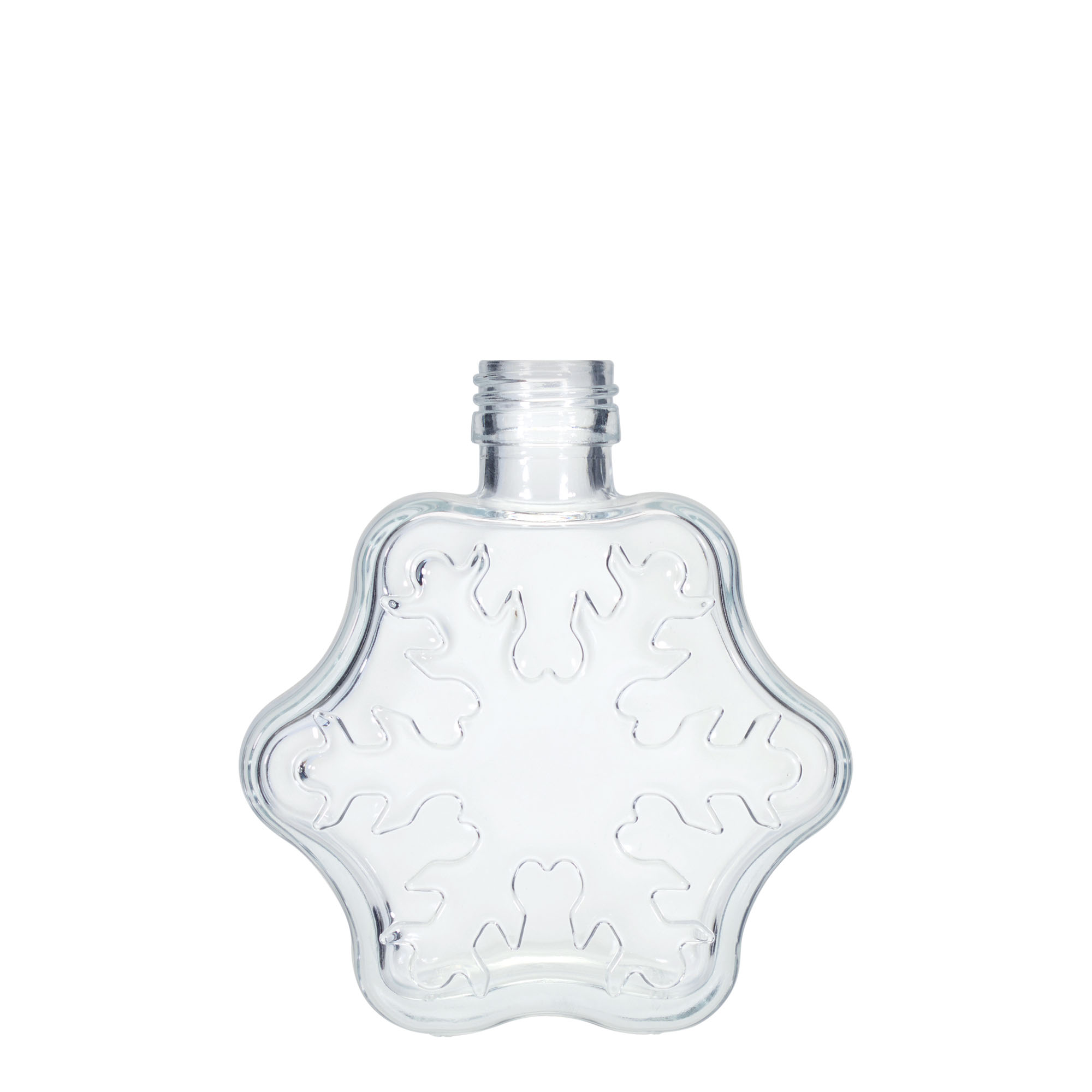 200 ml glass bottle 'Snowflake', opening: PP 28 200 ml glass bottle 'Snowflake', opening: PP 28
