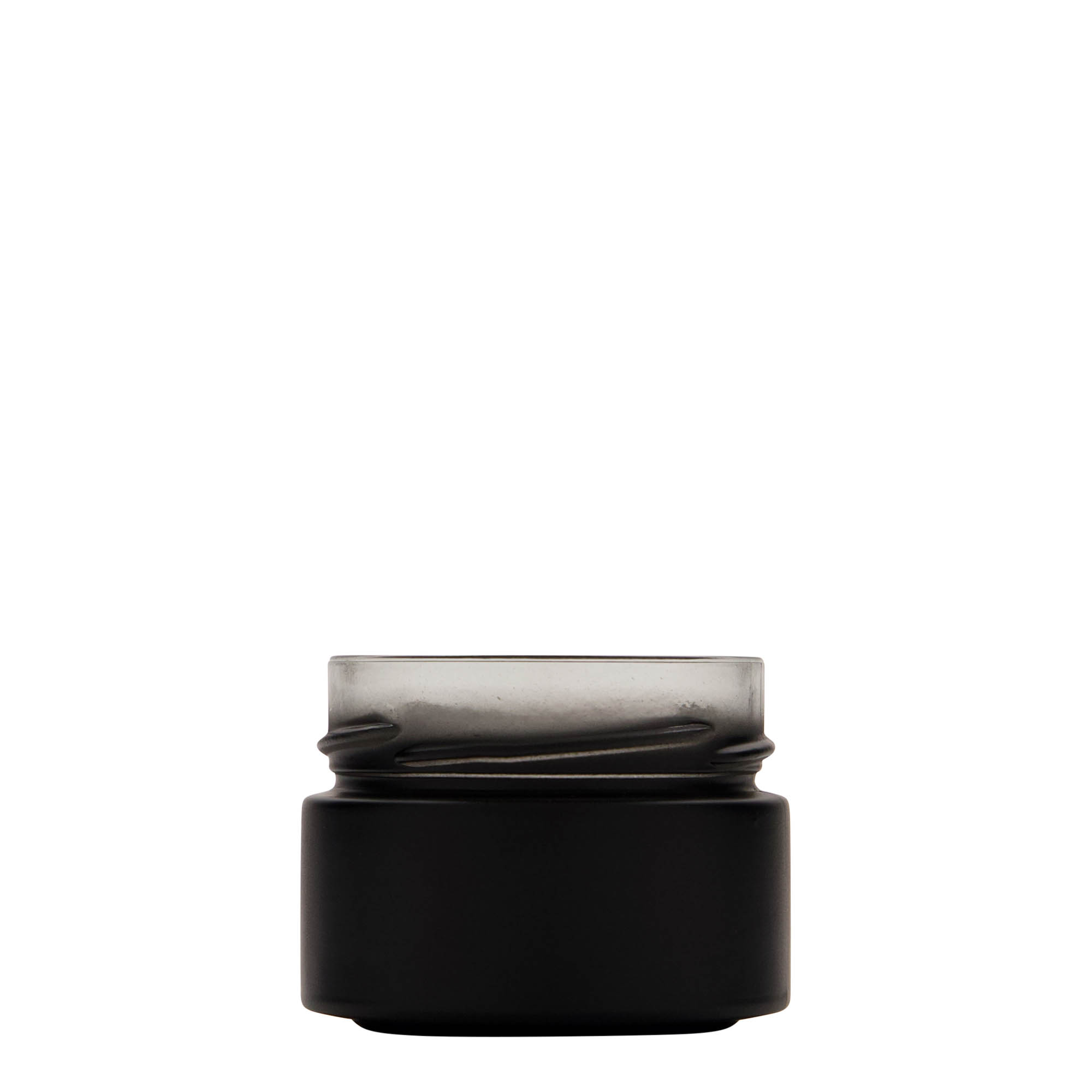 130 ml round glass ‘Aurora’, black, opening: Deep-Twist-off (DTO 66)