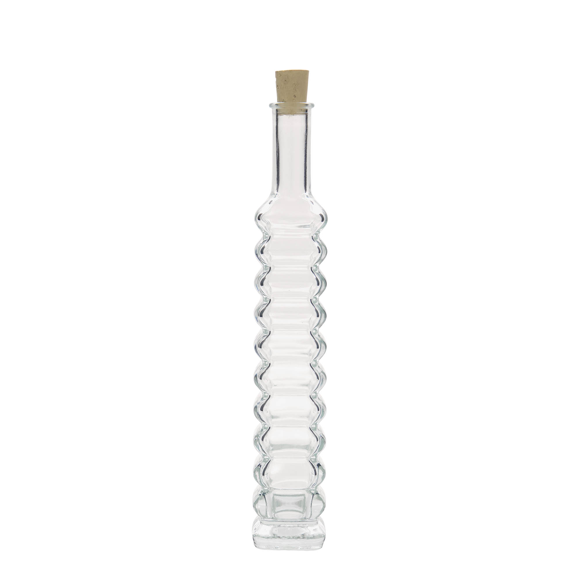 100 ml glass bottle ‘Roma’, square, opening: cork
