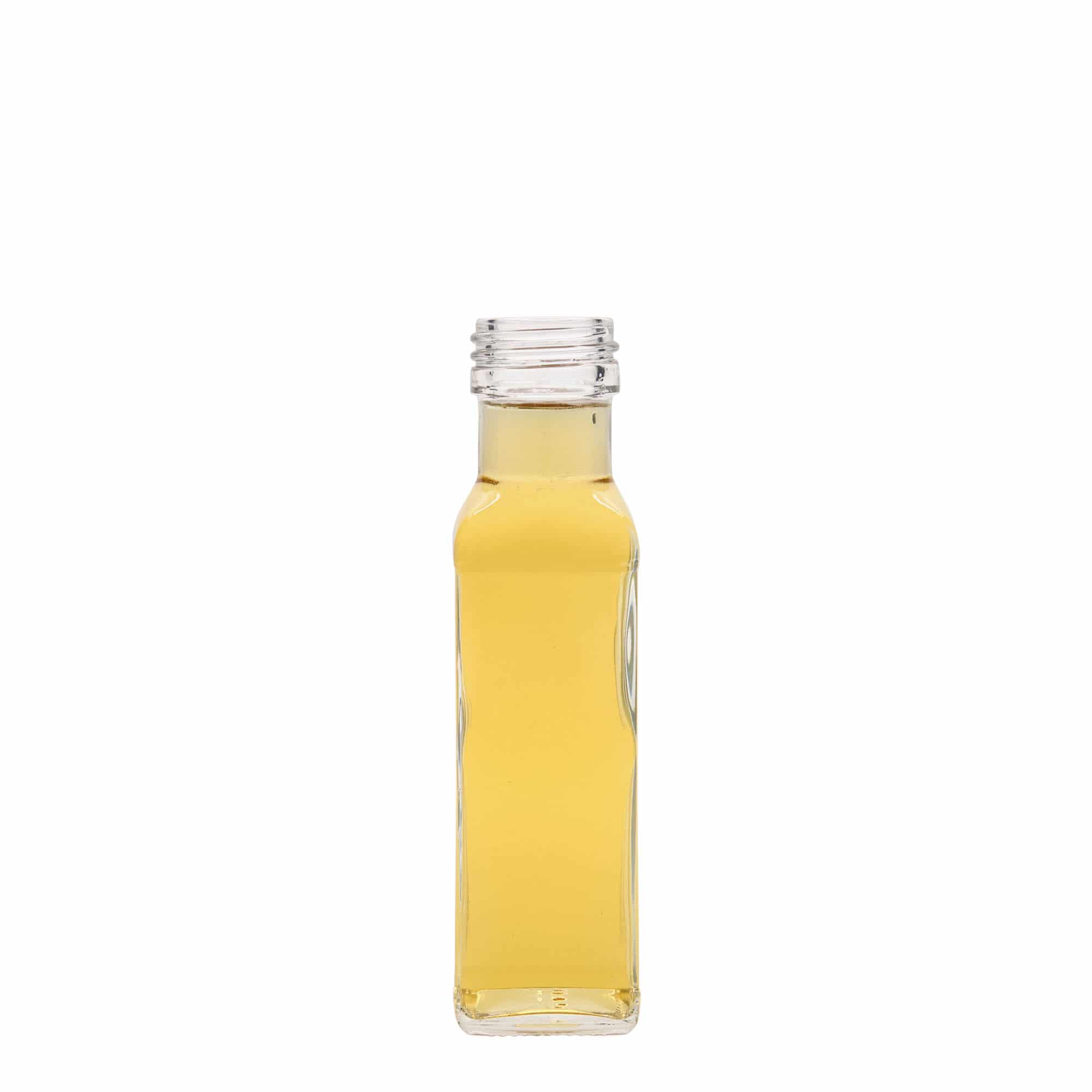 100 ml glass bottle 'Marasca', square, opening: PP 31.5 100 ml glass bottle 'Marasca', square, opening: PP 31.5