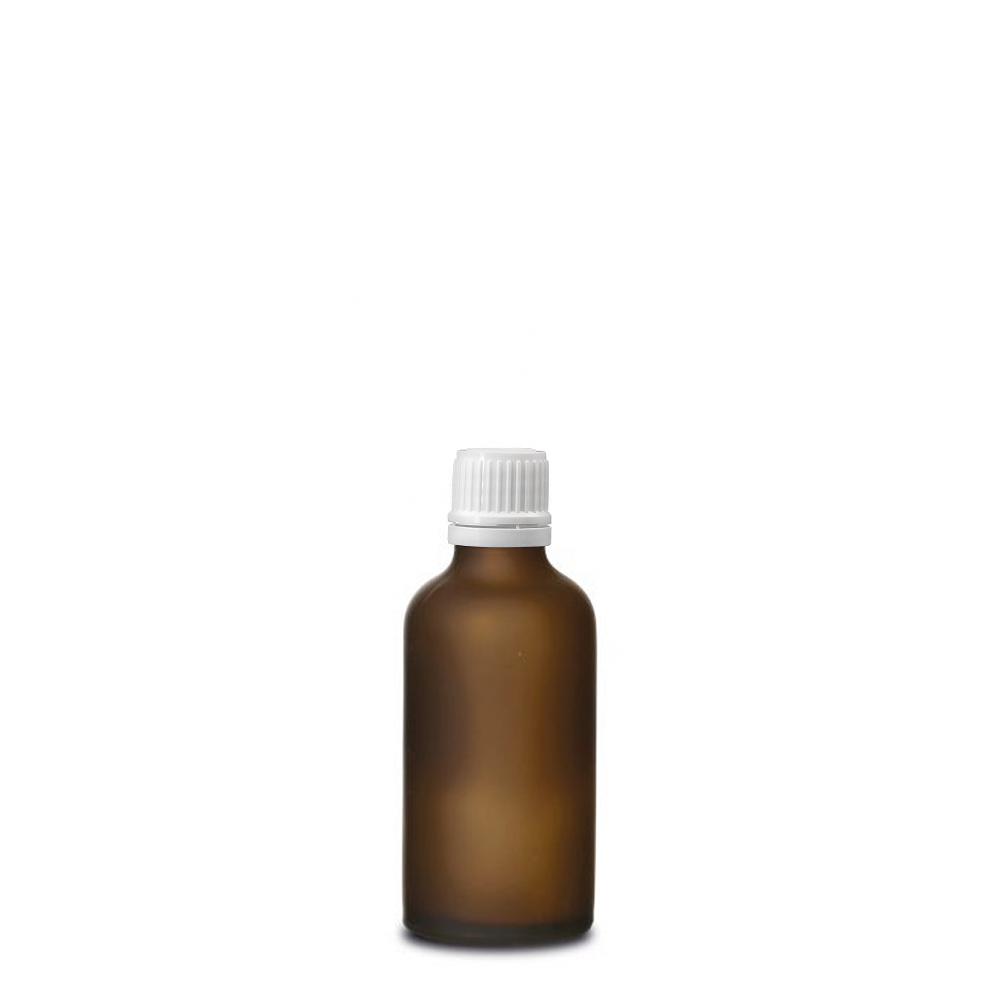 50 ml medical bottle, glass, brown frosted, opening: DIN 18