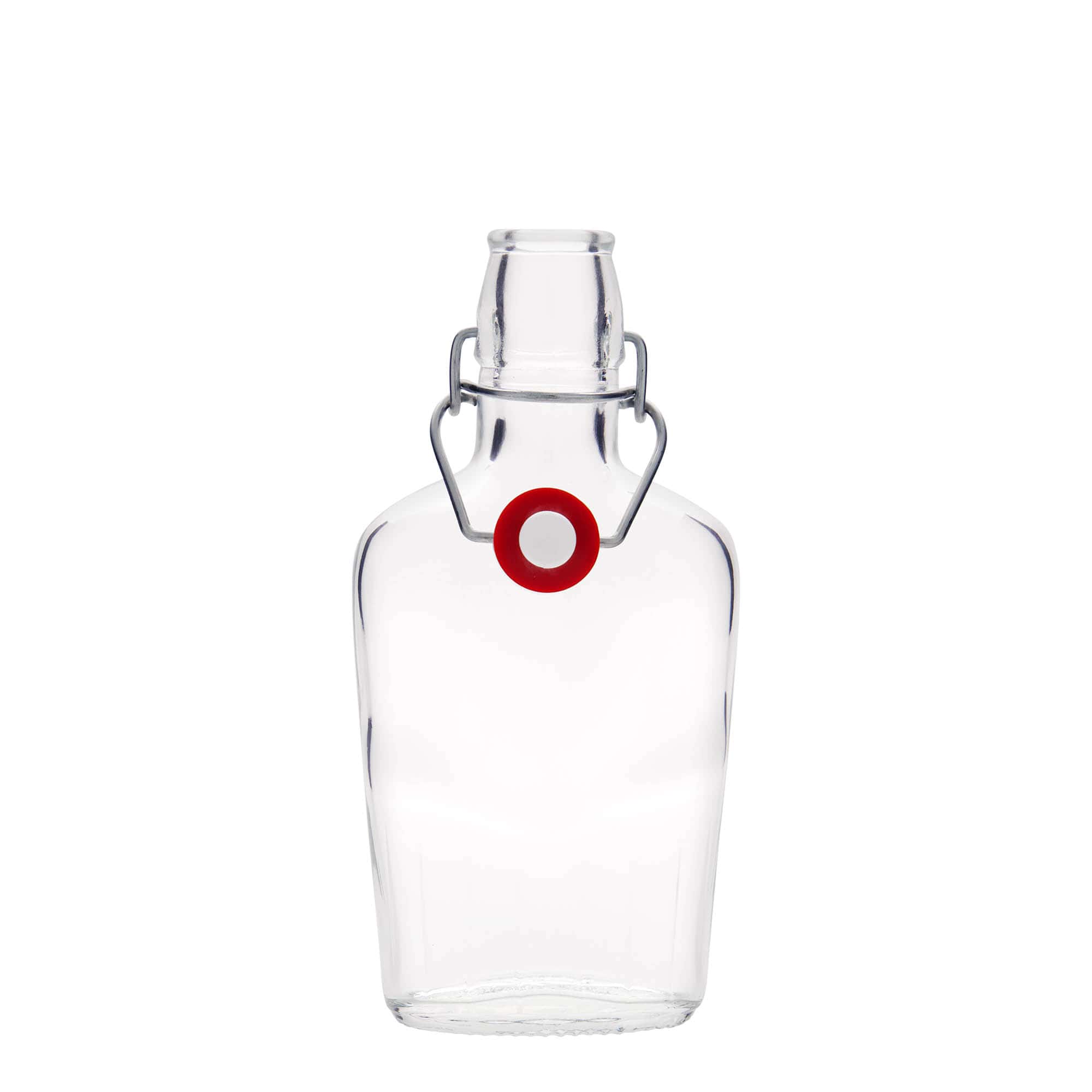 250 ml glass bottle 'Fiaschetta', oval, mouth: swing top closure