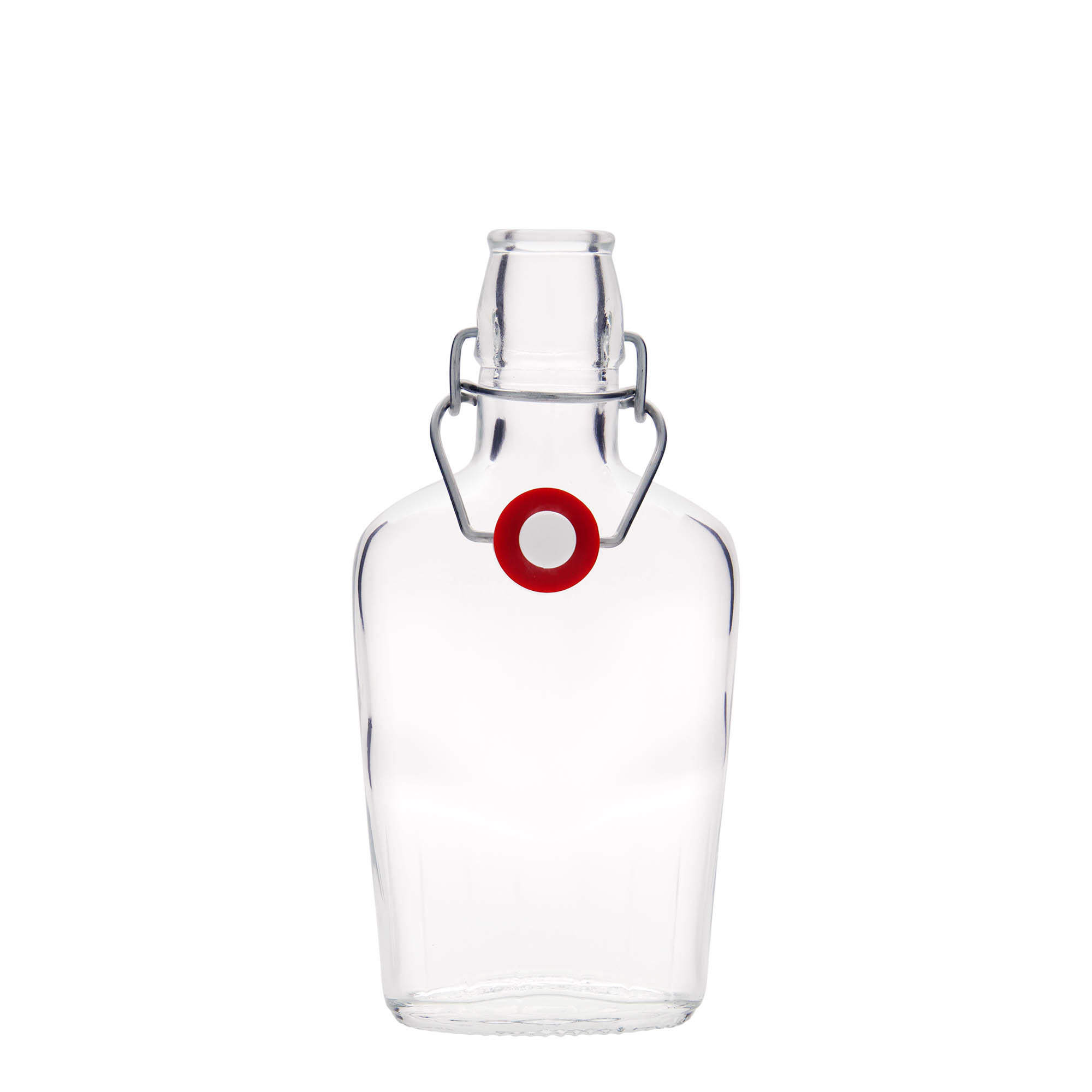 250 ml glass bottle ‘Fiaschetta’, oval, mouth: swing top closure