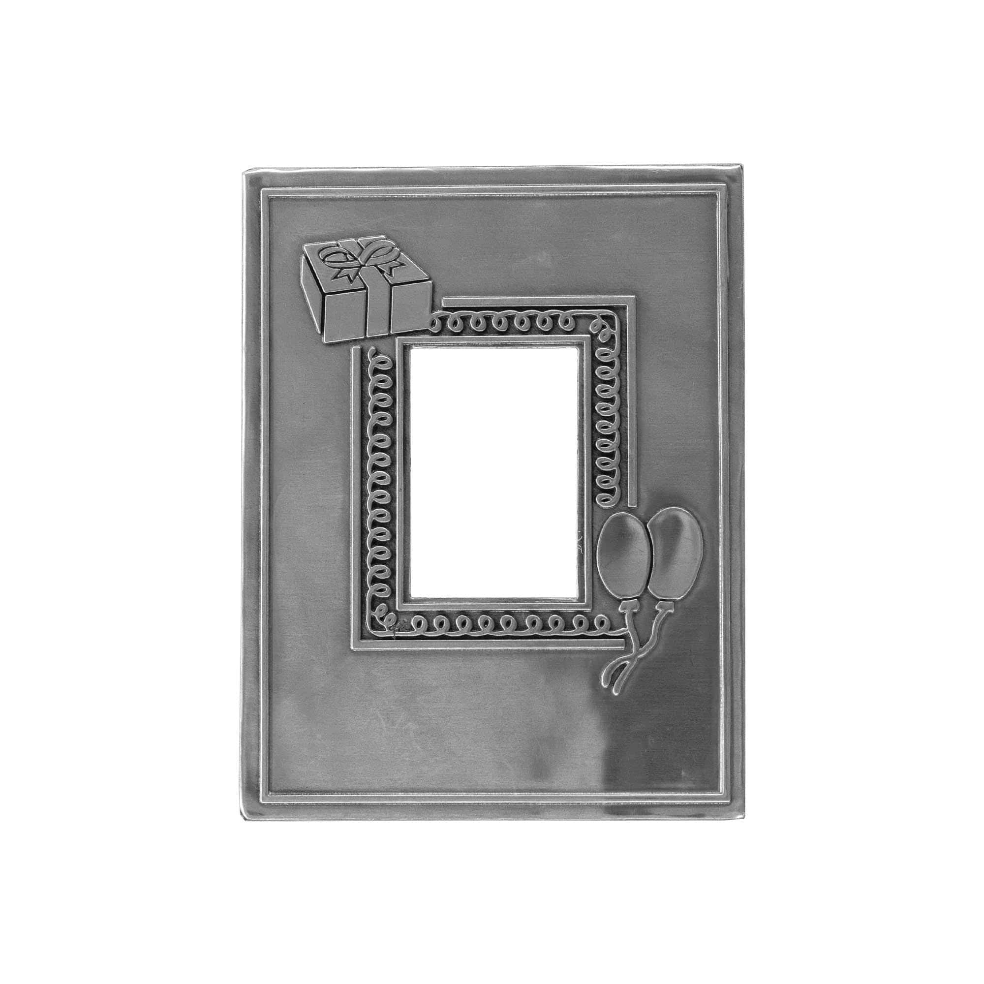 Tin label ‘Photo’, rectangular, metal, silver