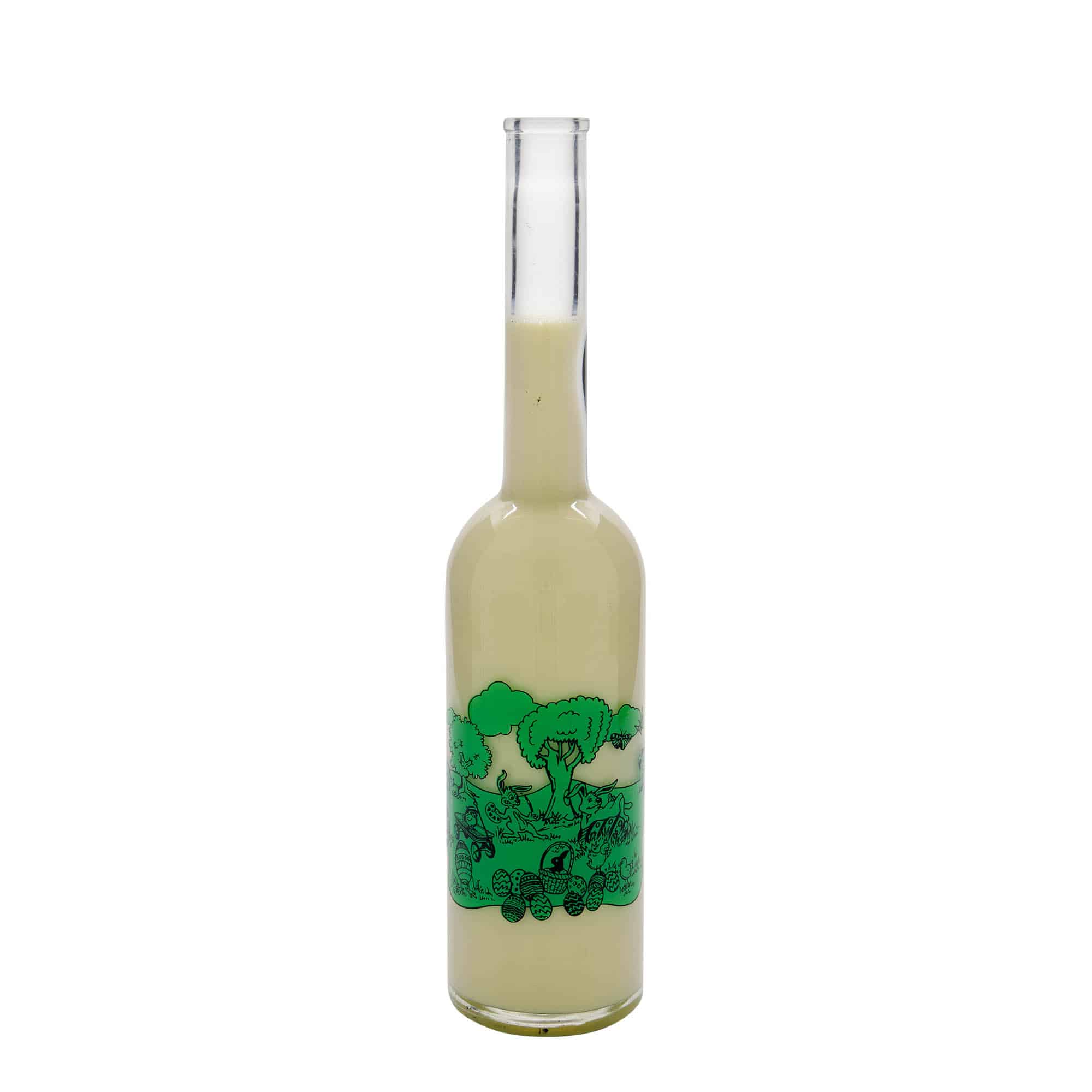 500 ml glass bottle 'Opera', design: Happy Easter, opening: cork