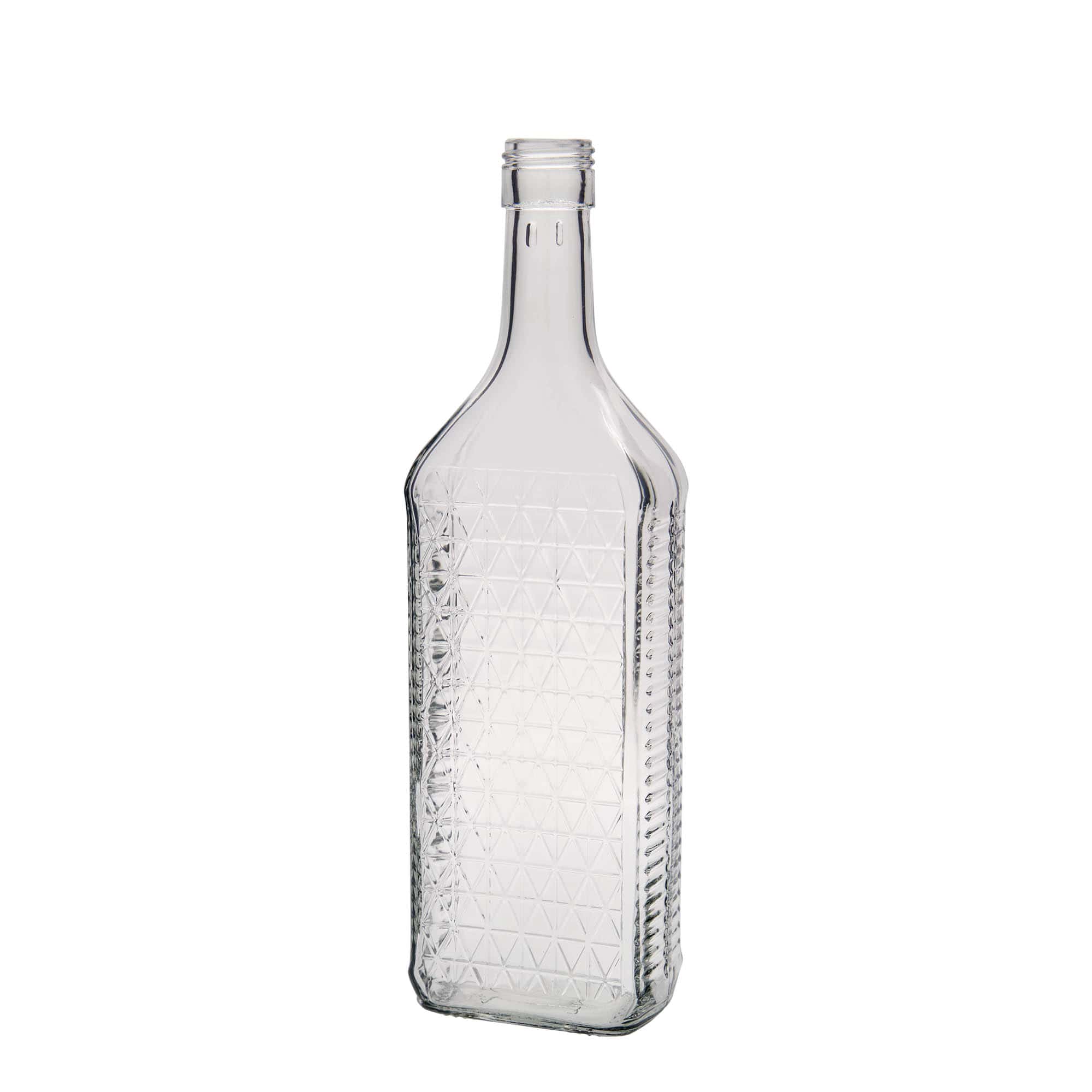 700 ml glass bottle 'Caruso', rectangular, opening: PP 31.5