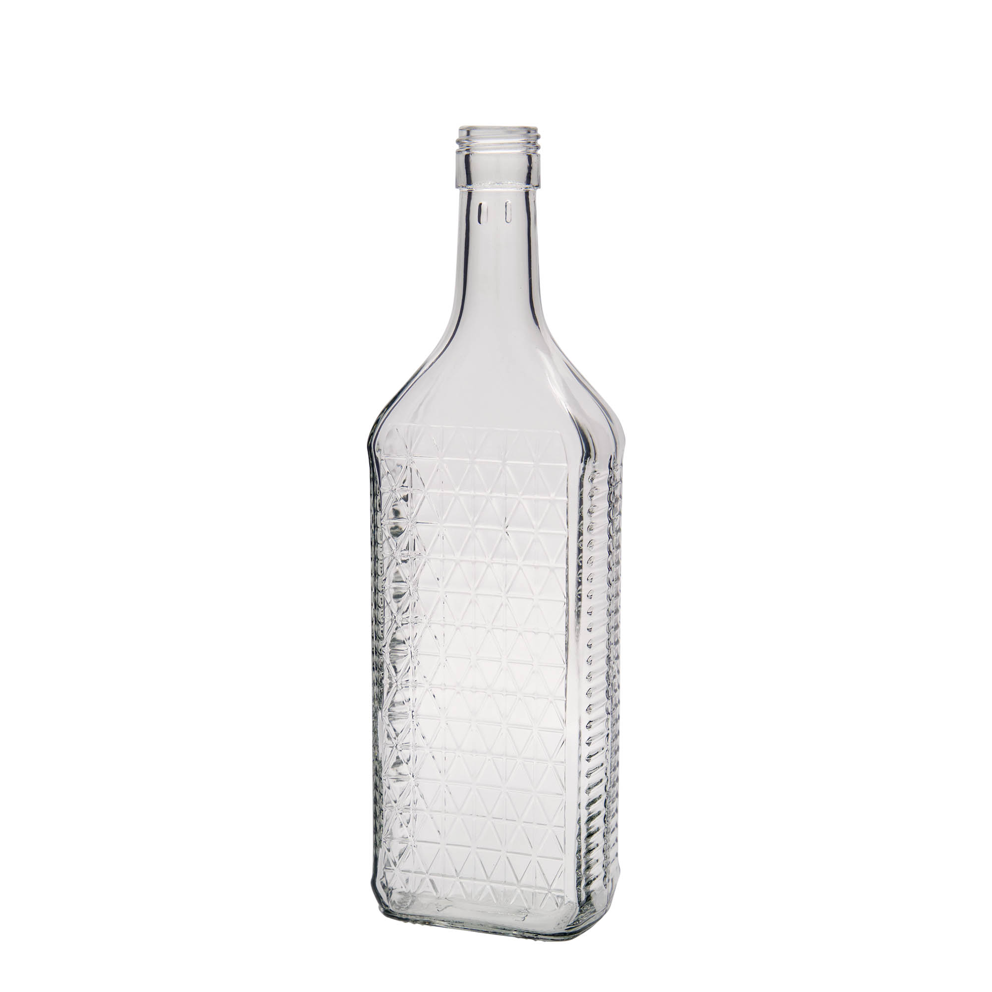 700 ml glass bottle 'Caruso', rectangular, opening: PP 31.5
