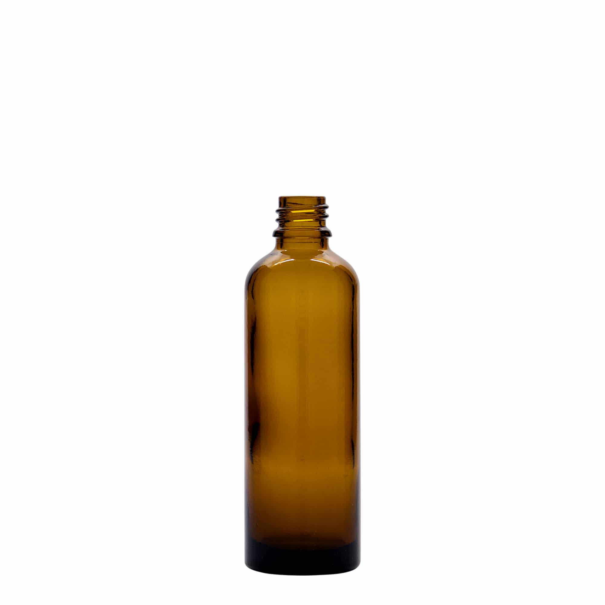 75 ml medical bottle, glass, brown, opening: DIN 18
