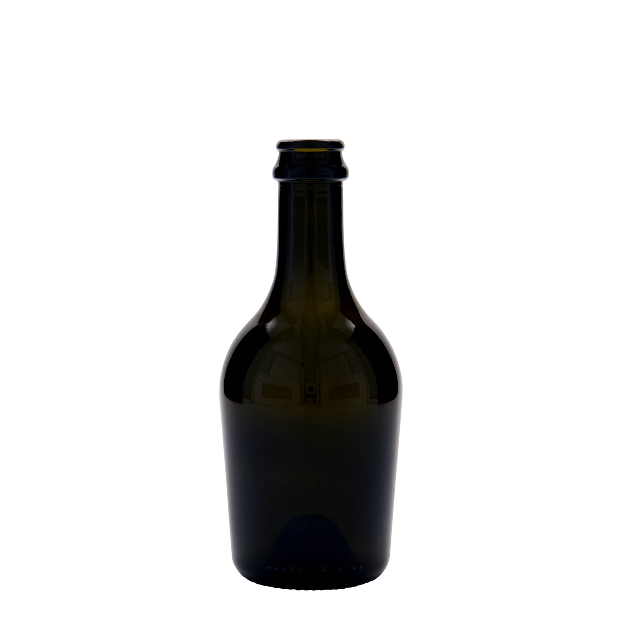 330 ml beer/champagne bottle 'Butterfly', glass, antique green, opening: crown cap 330 ml beer/champagne bottle 'Butterfly', glass, antique green, opening: crown cap