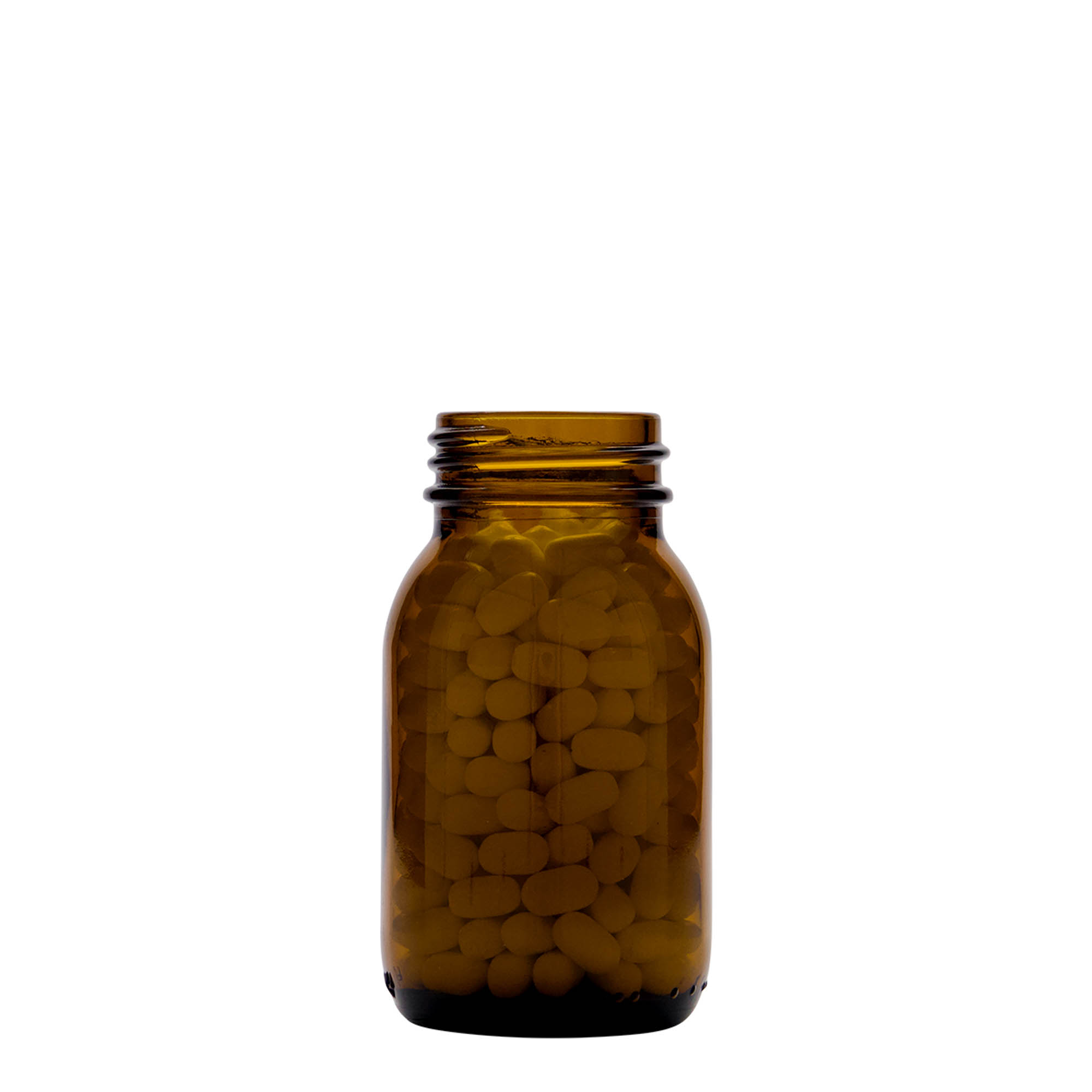 125 ml wide-neck glass, brown, opening: DIN 40 125 ml wide-neck glass, brown, opening: DIN 40