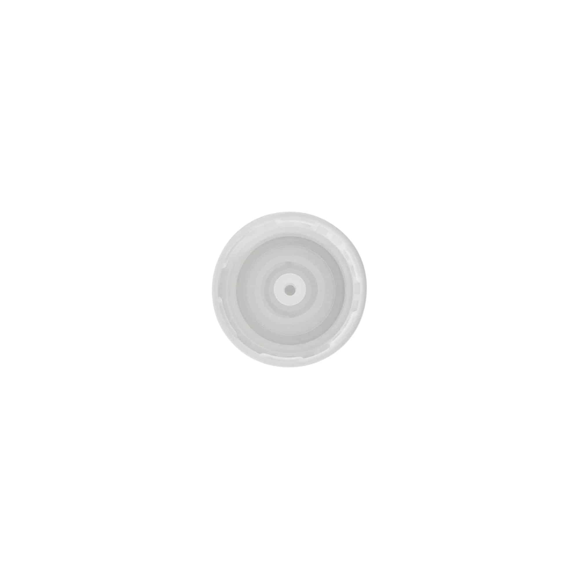 Screw cap with drip insert, PE plastic, white, for opening: DIN 18