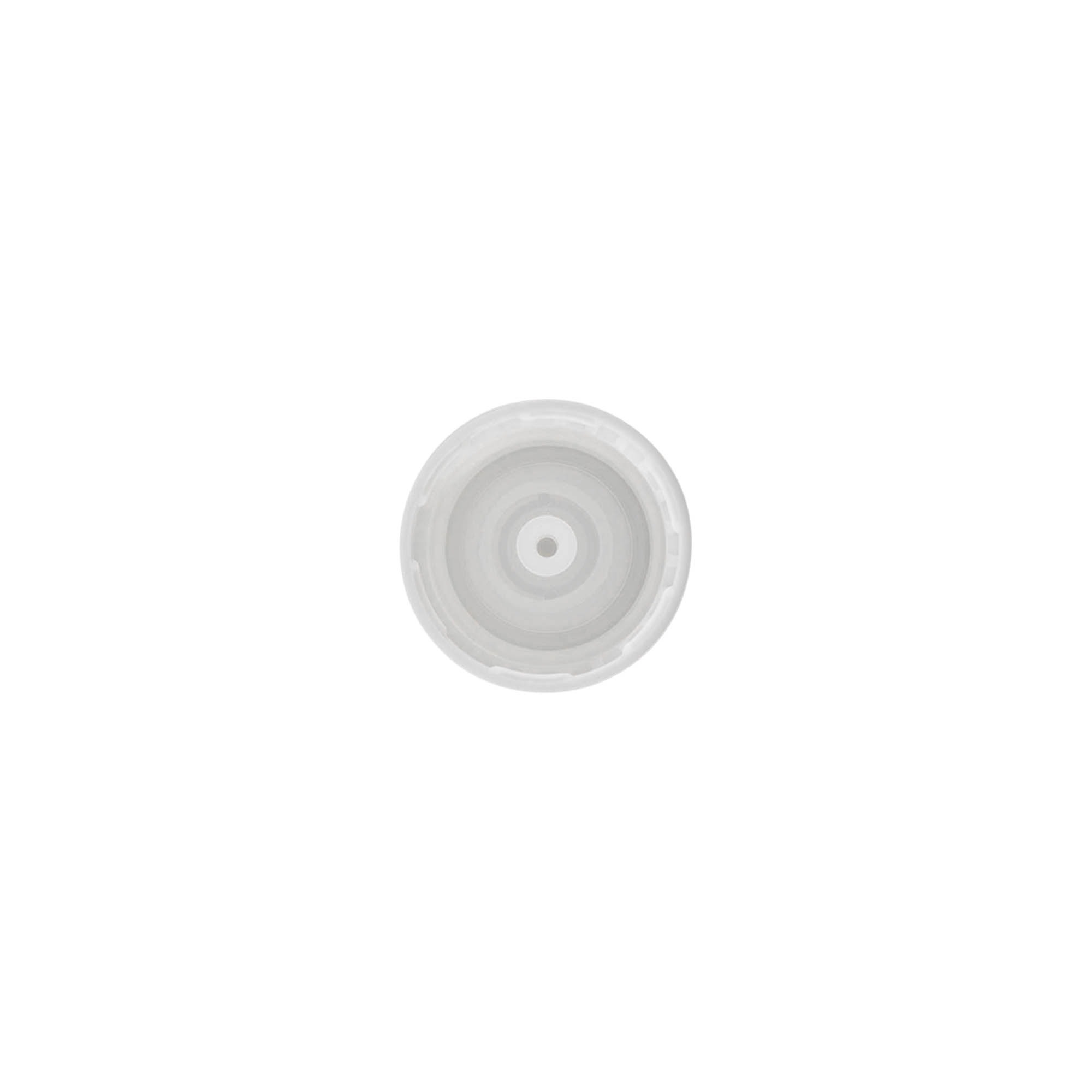 Screw cap with drip insert, PE plastic, white, for opening: DIN 18 Screw cap with drip insert, PE plastic, white, for opening: DIN 18