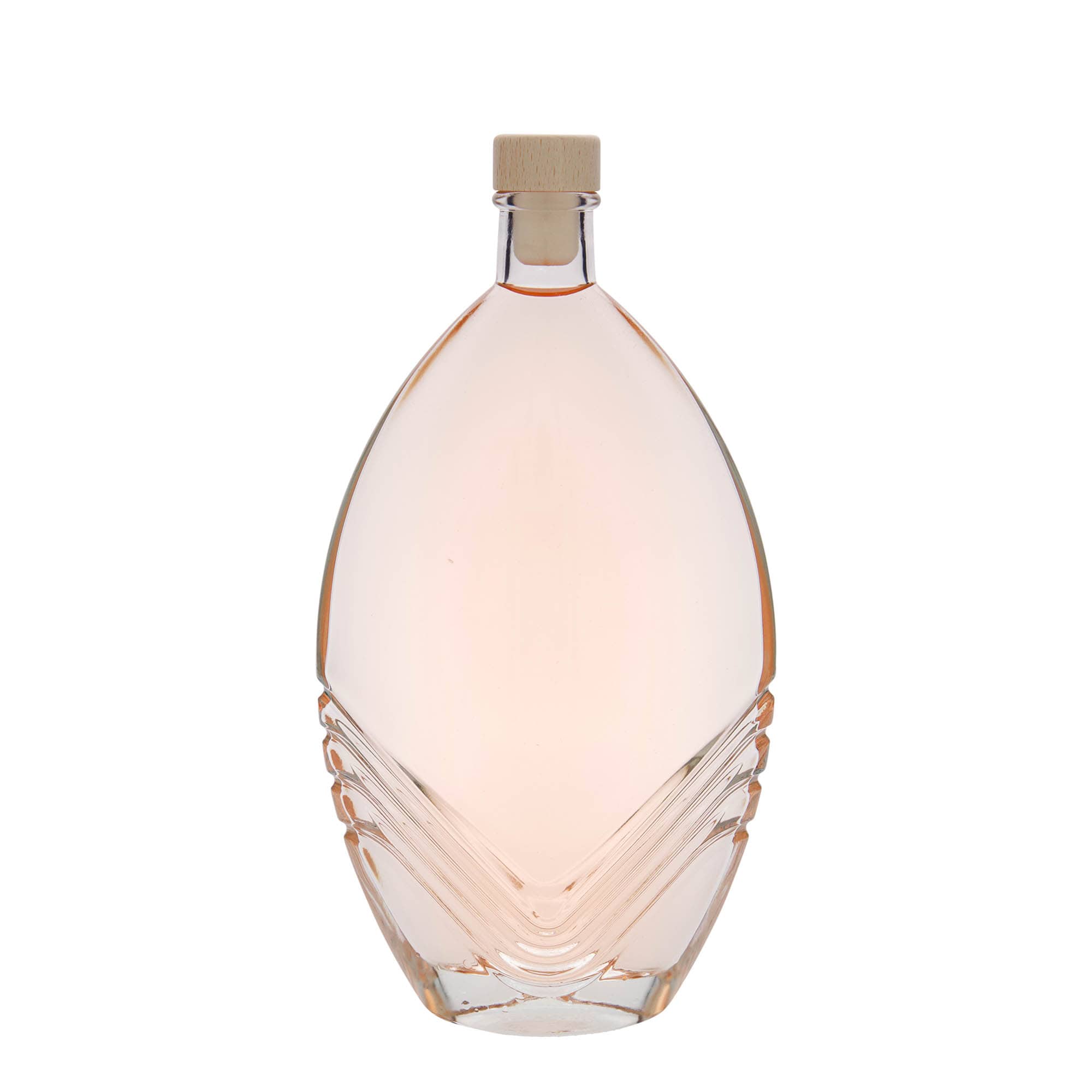 500 ml glass bottle 'Florence', oval, opening: cork