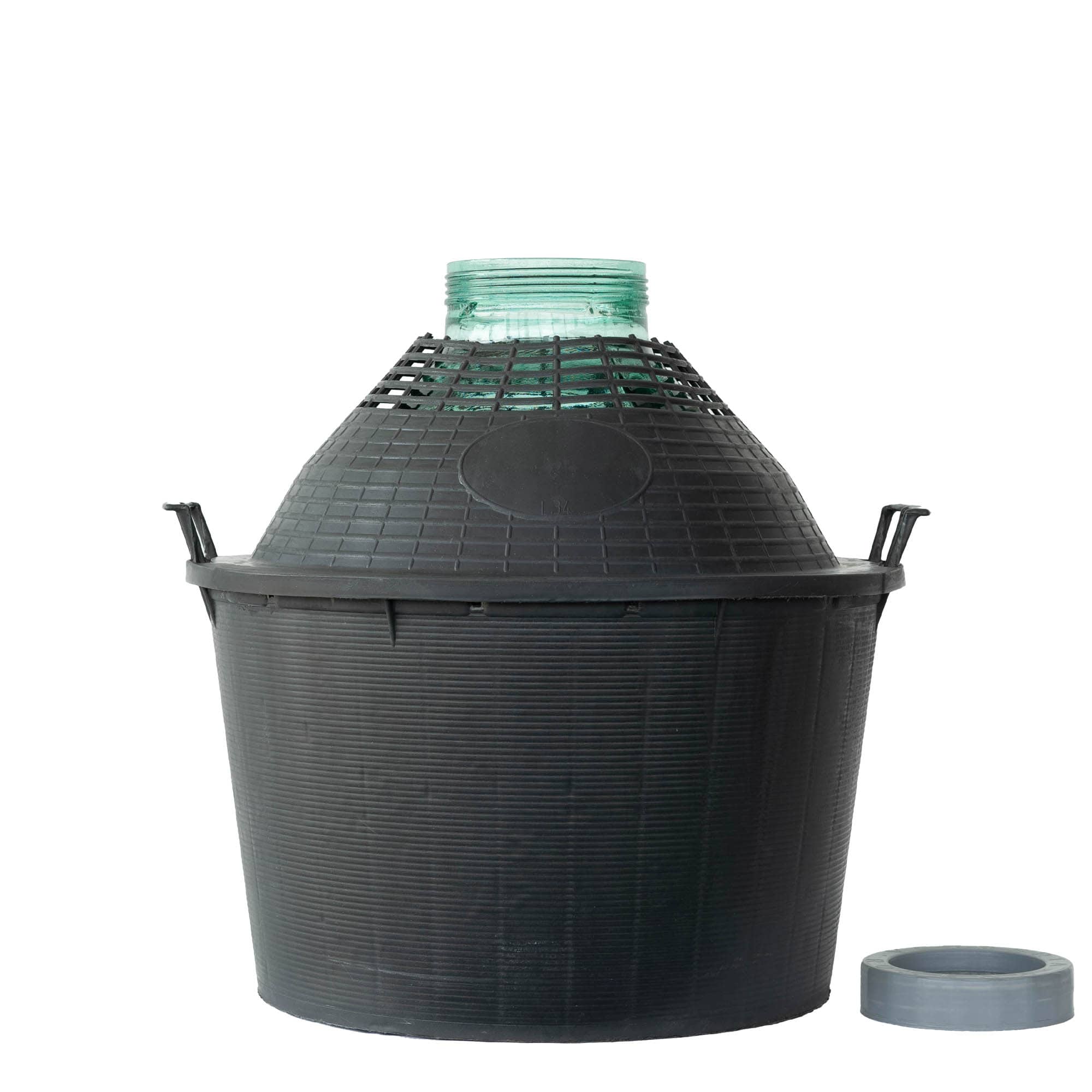 34 l balloon bottle wide neck, glass, opening: screw cap