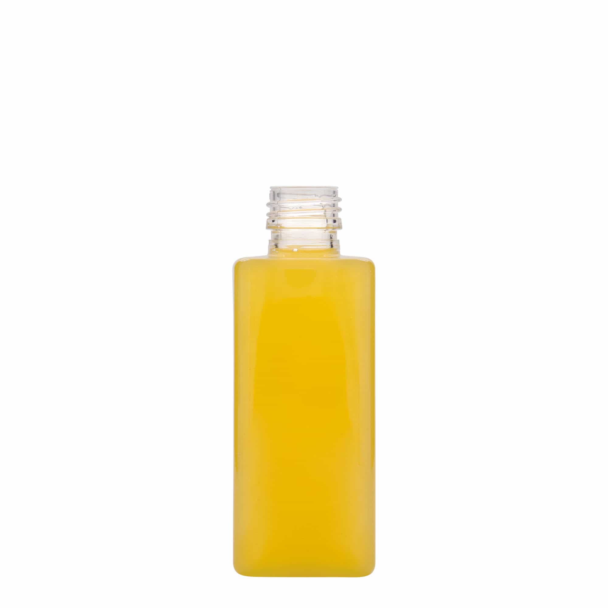 250 ml PET bottle ‘Karl’, square, plastic, opening: PP 28