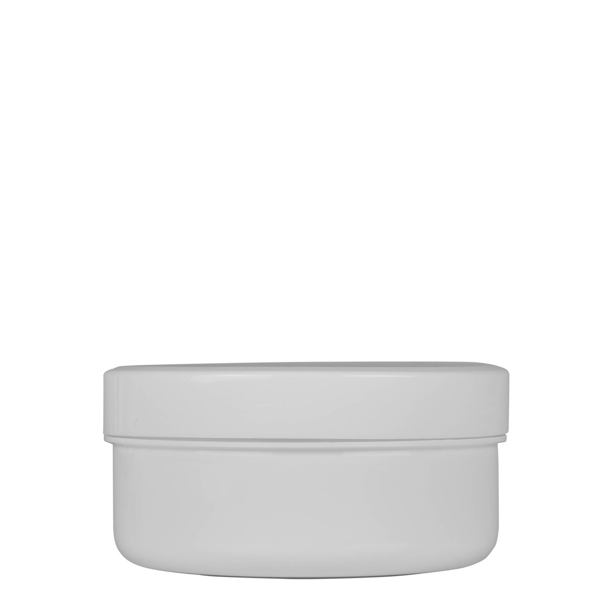 250 ml plastic jar 'White Line', PP, white, opening: screw cap 250 ml plastic jar 'White Line', PP, white, opening: screw cap