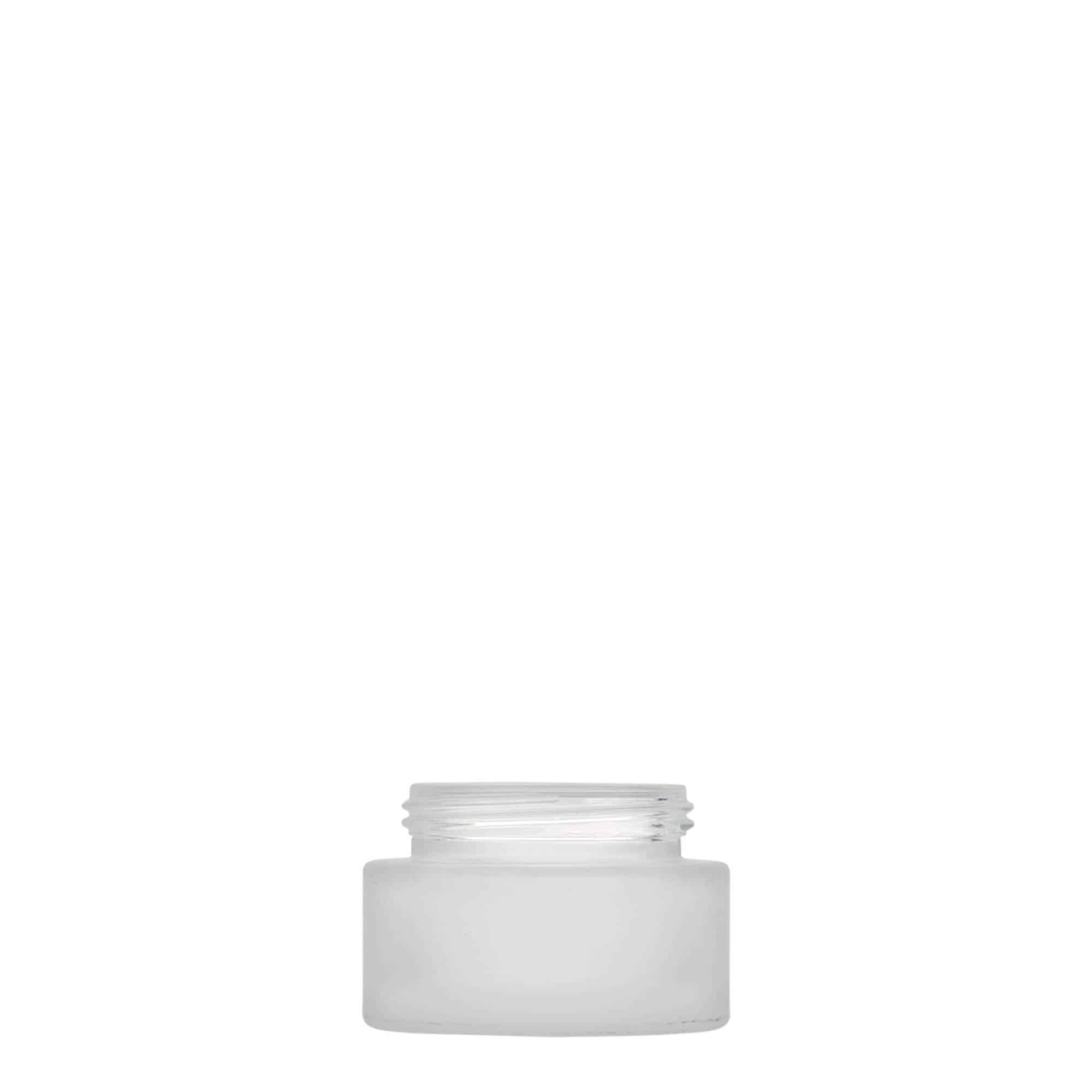 15 ml cosmetic jar 'Platin Edition', glass, frosted, closure: screw cap