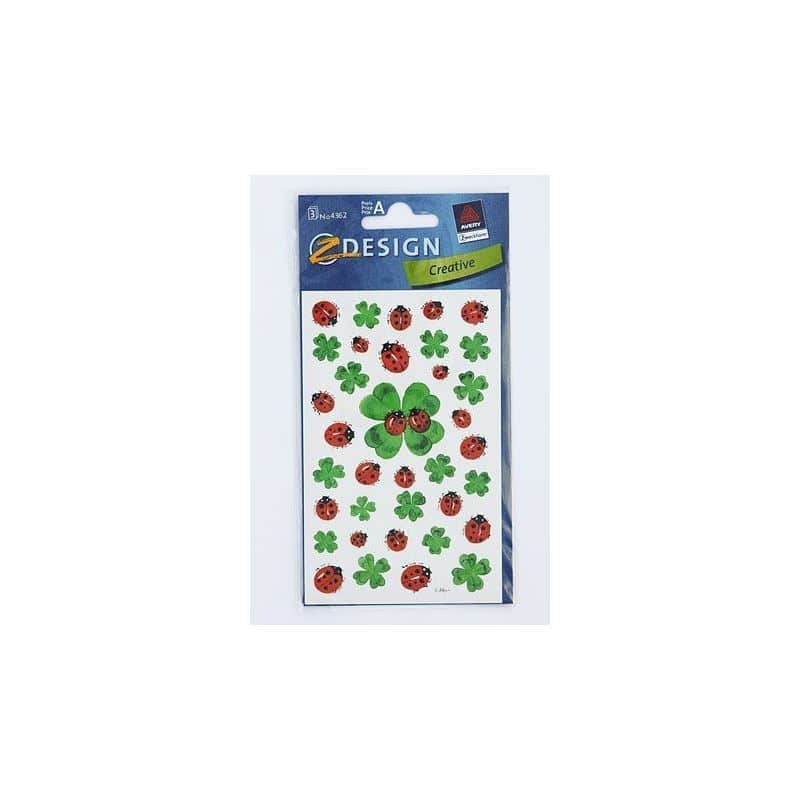 Themed stickers 'Ladybirds and Clovers', paper, multicolour
