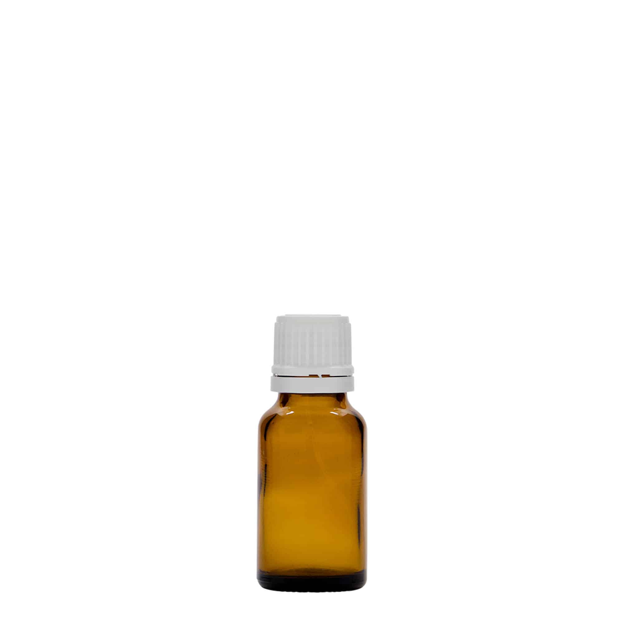 15 ml medical bottle, glass, brown, opening: DIN 18