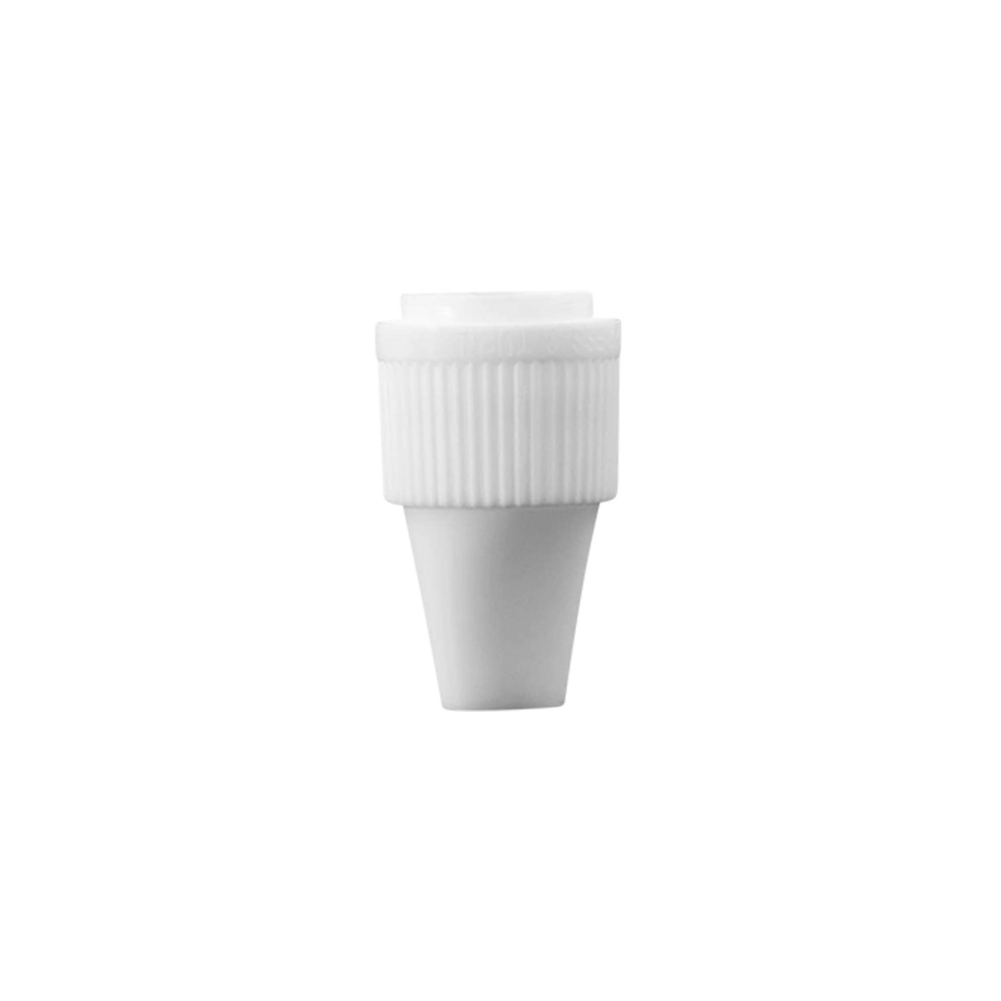 Screw cap with quality and child safety lock for ‘E-Liquid’, PP plastic, white