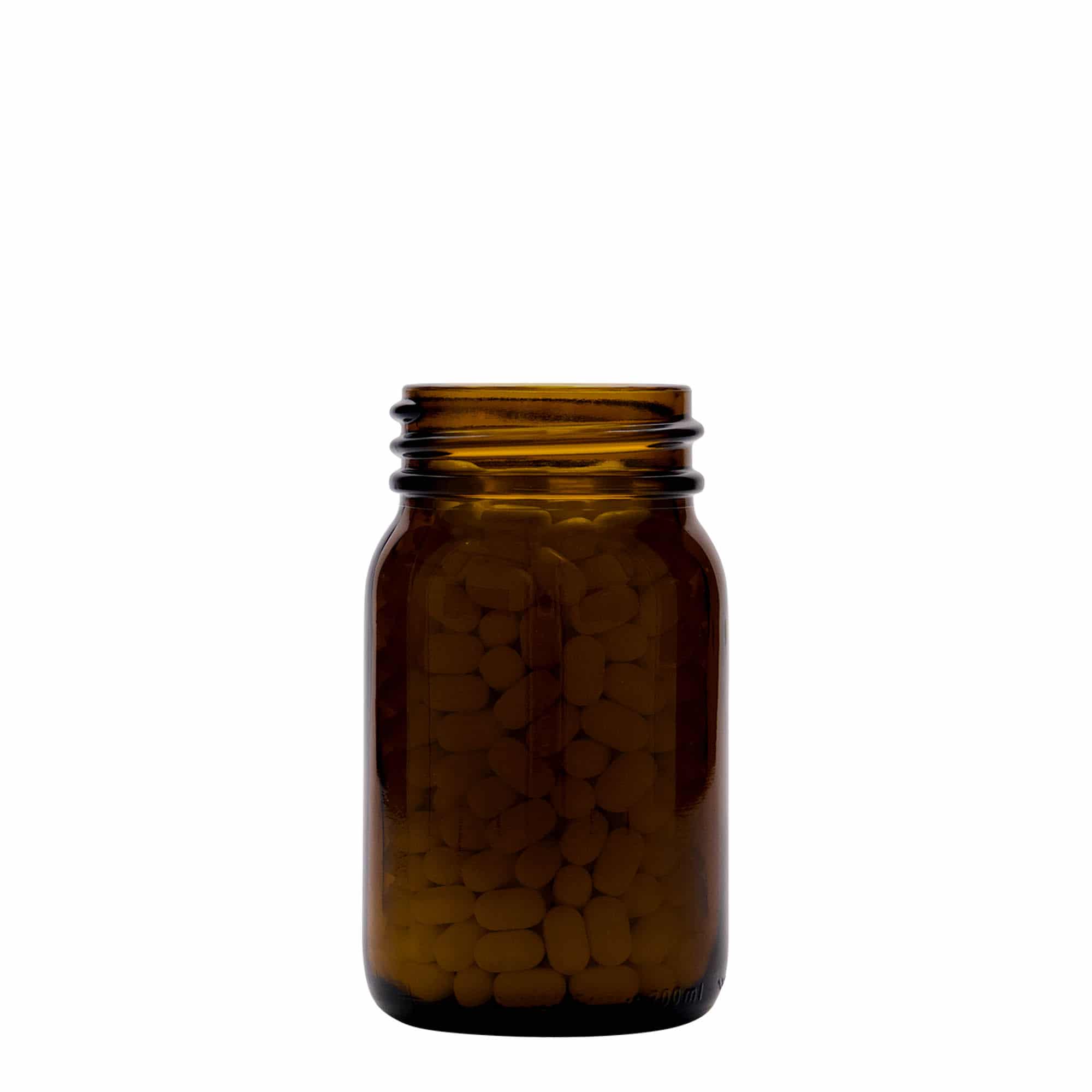 200 ml wide mouth jar, brown, closure: DIN 55