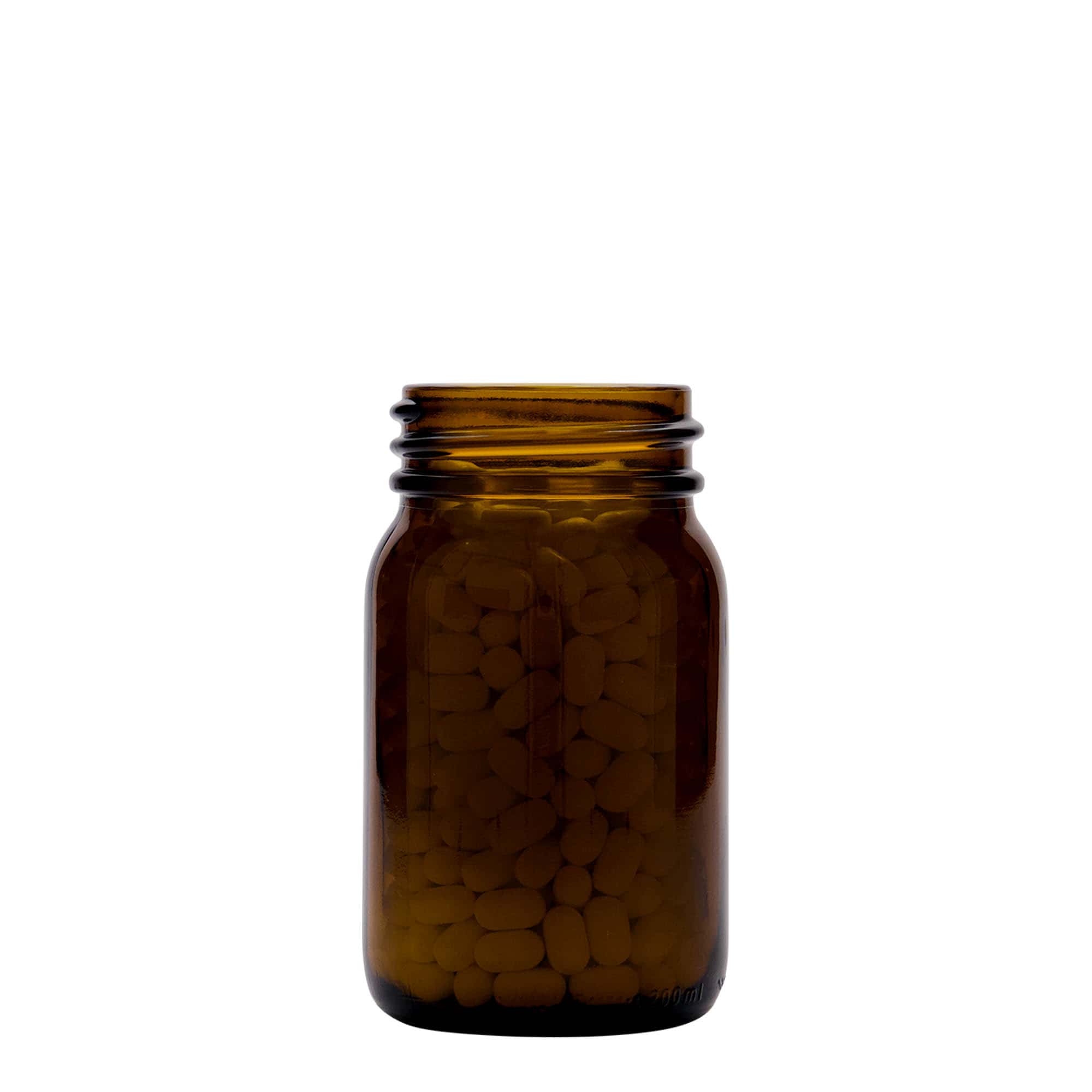 200 ml wide-neck glass, brown, opening: DIN 55 200 ml wide-neck glass, brown, opening: DIN 55