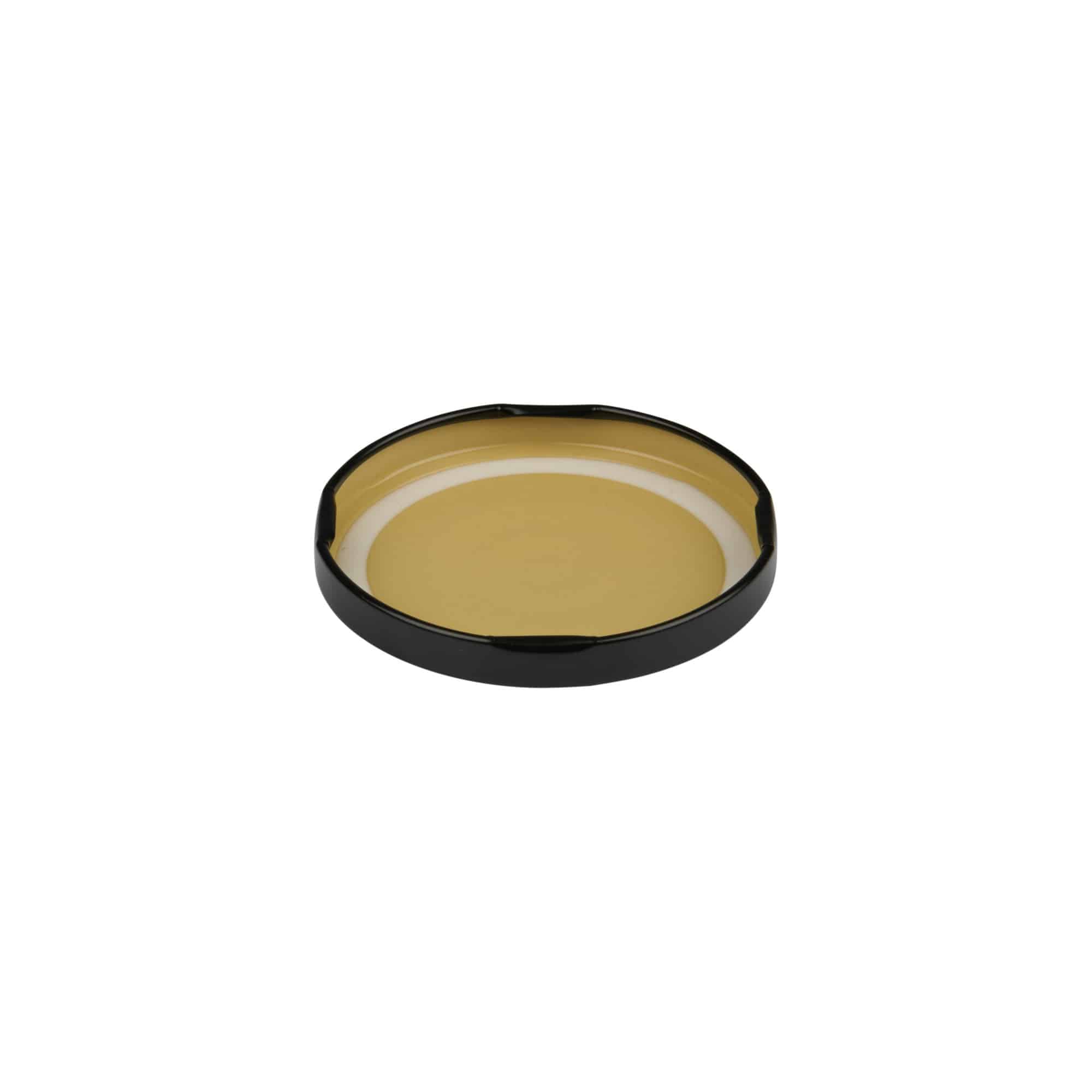 Twist-off lid, tinplate, black, for opening: TO 66