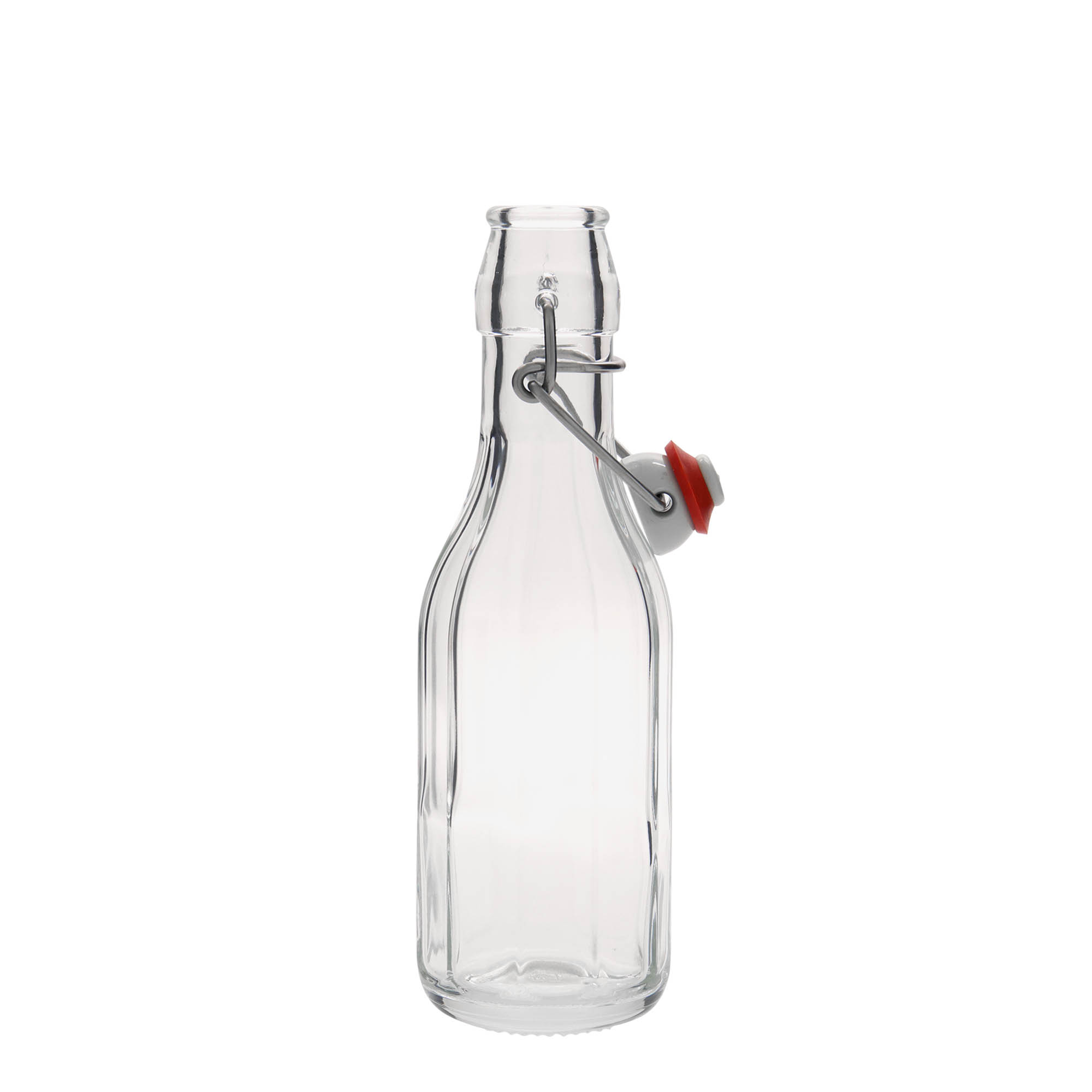250 ml glass bottle ‘Bravo’, decagonal, opening: swing top closure