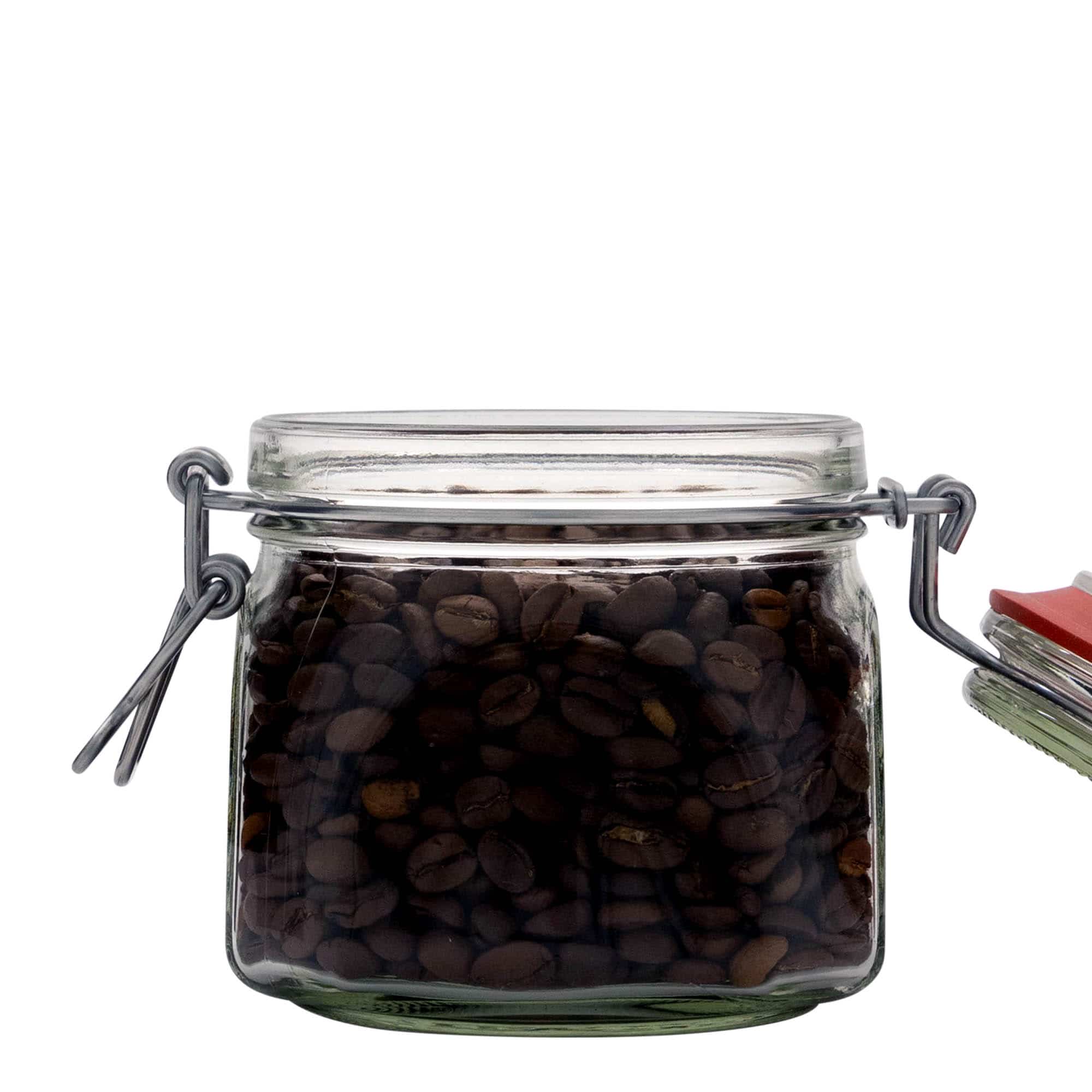630 ml wire bail jar, square, opening: wire bail closure 630 ml wire bail jar, square, opening: wire bail closure
