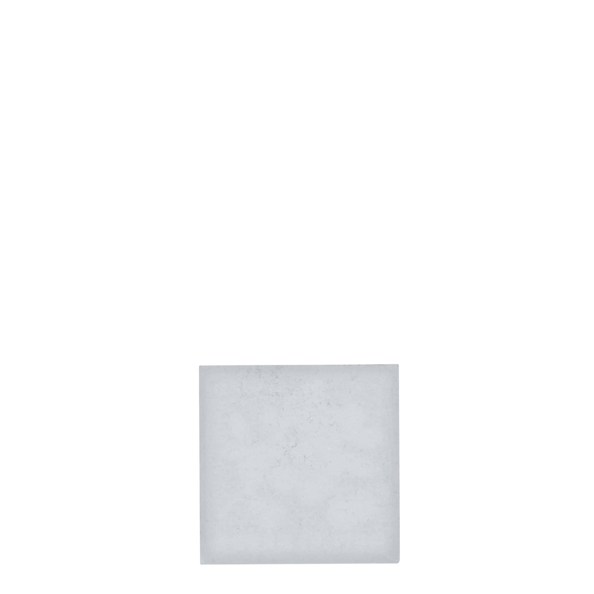 Tin label ‘Blueberry’, square, metal, silver