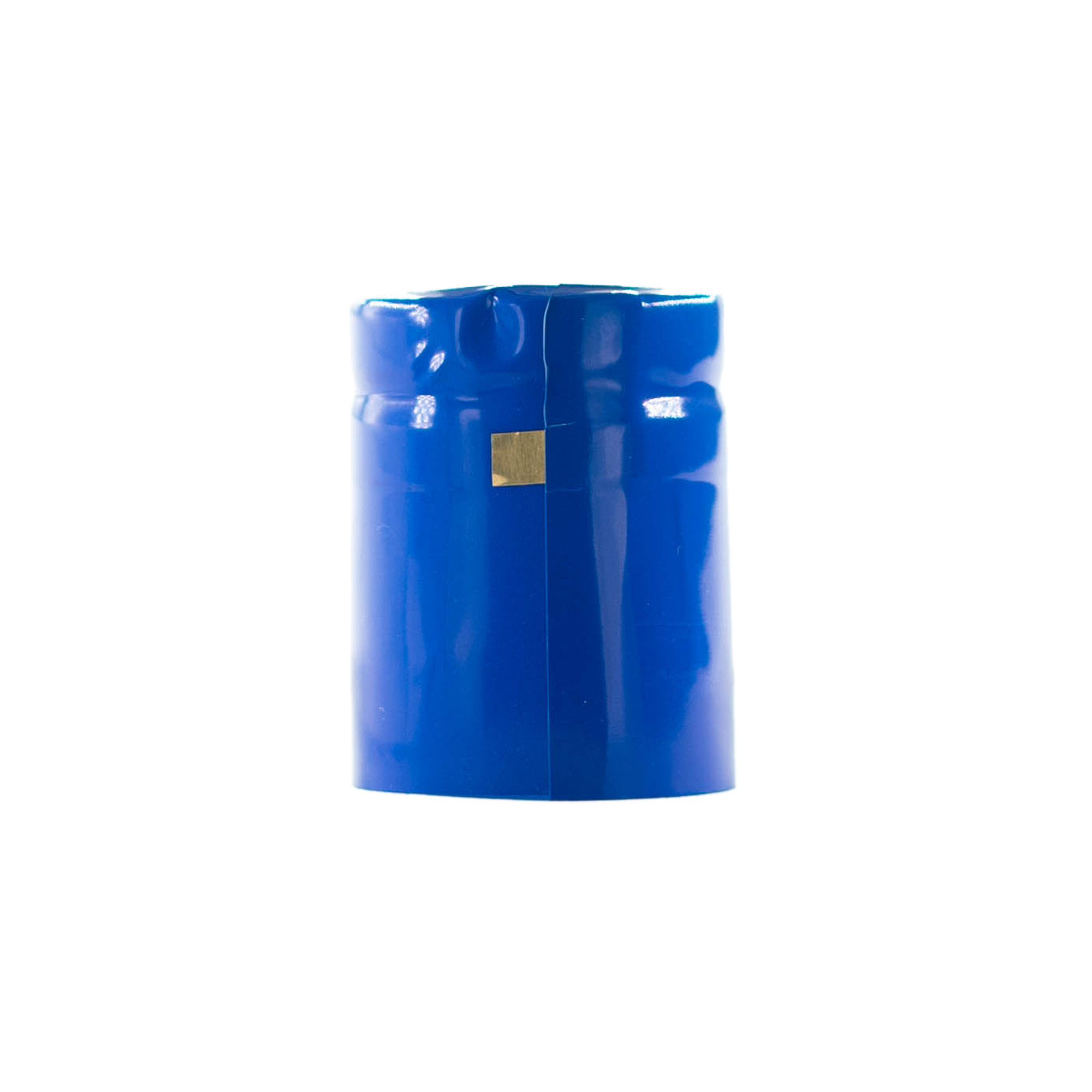 Shrink capsule 32x41, PVC plastic, blue Shrink capsule 32x41, PVC plastic, blue