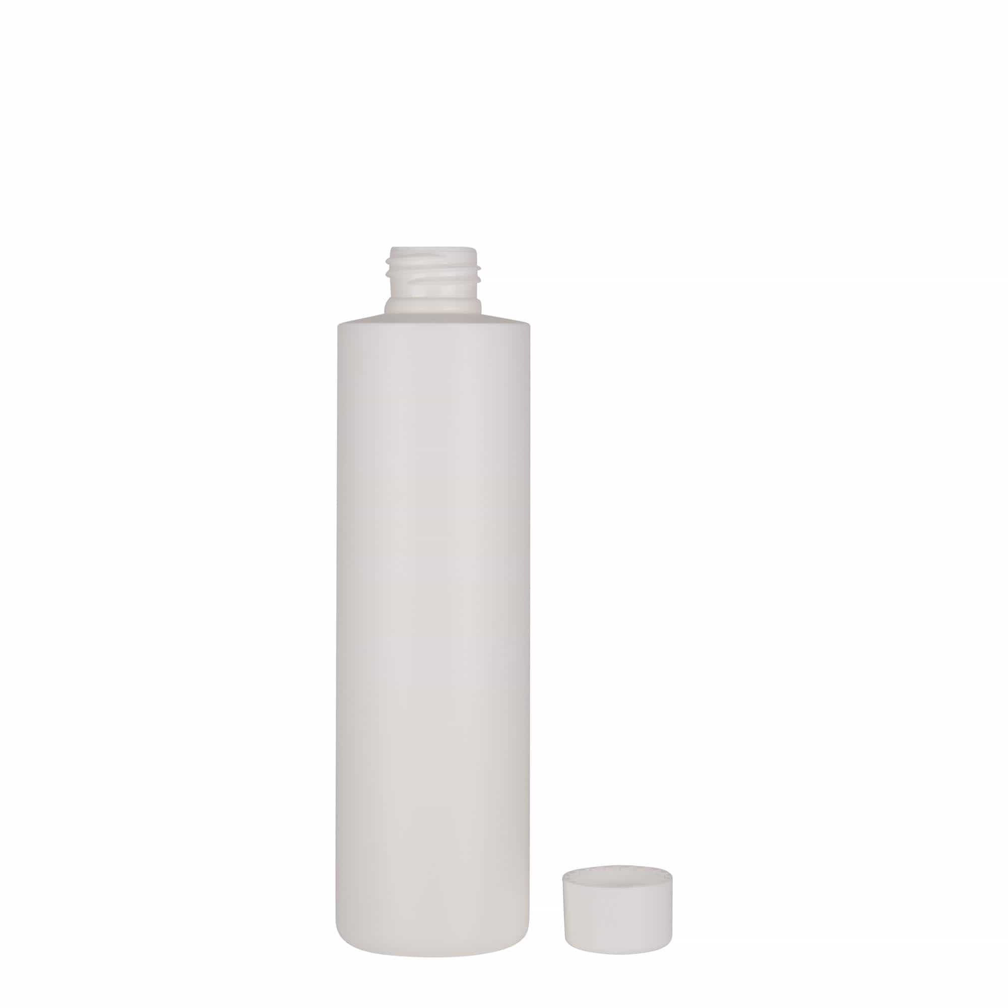 250 ml plastic bottle ‘Pipe’, green HDPE, white, opening: 24/410