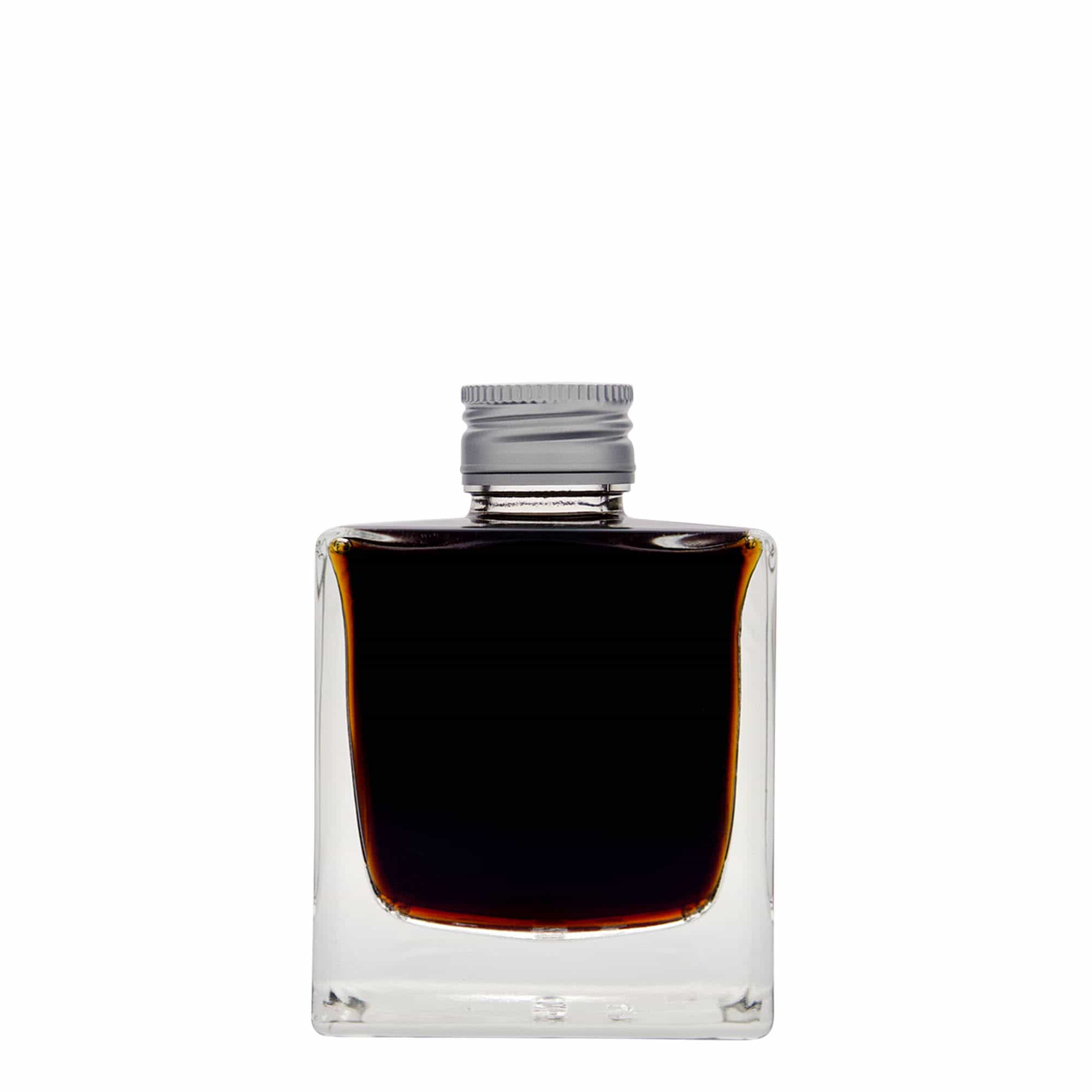 200 ml glass bottle 'Cube', square, opening: PP 28