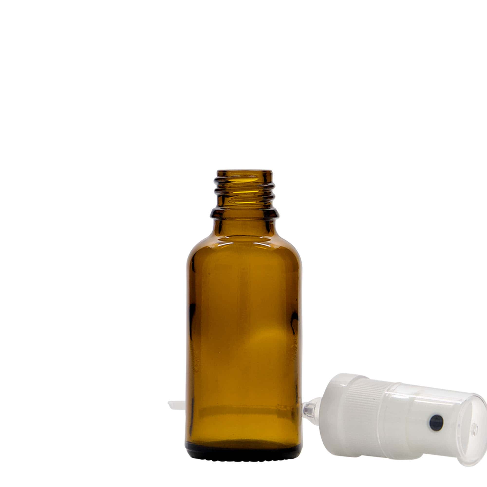 30 ml spray bottle medicine, glass, brown, opening: DIN 18