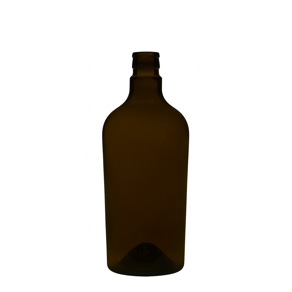 750 ml vinegar/oil bottle 'Oleum', glass, antique green, mouth: DOP