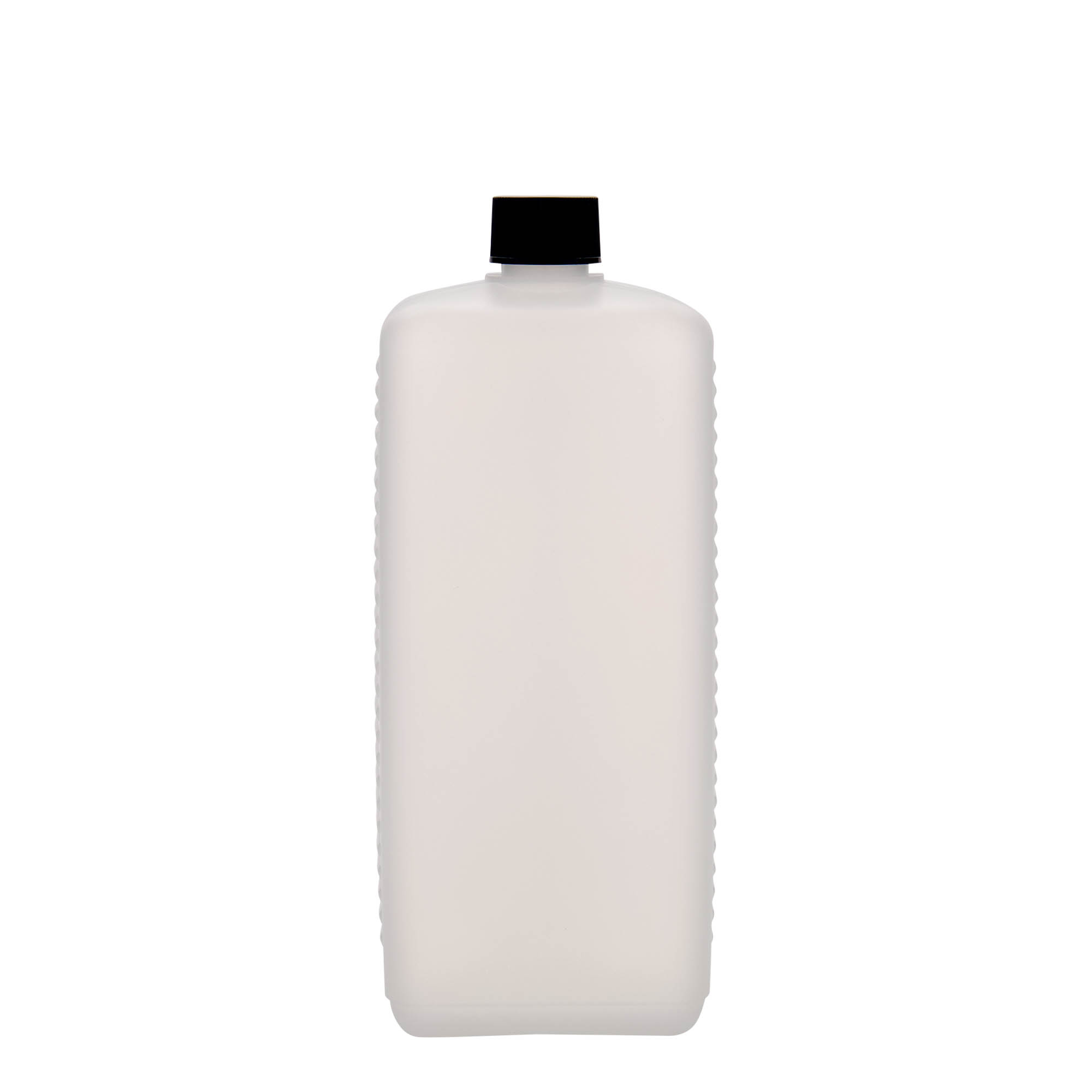 1,000 ml canister bottle, rectangular, HDPE plastic, natural, opening: DIN 25 EPE