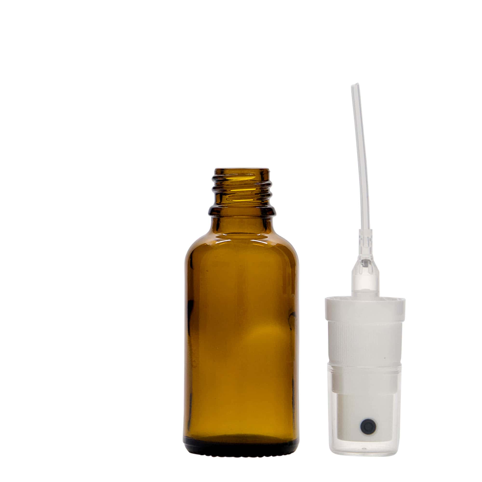 30 ml spray bottle medicine, glass, brown, opening: DIN 18