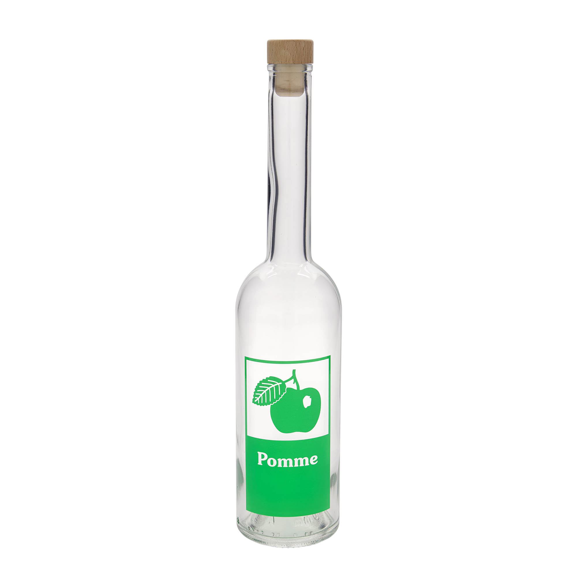 500 ml glass bottle 'Opera', design: apple, opening: cork 500 ml glass bottle 'Opera', design: apple, opening: cork