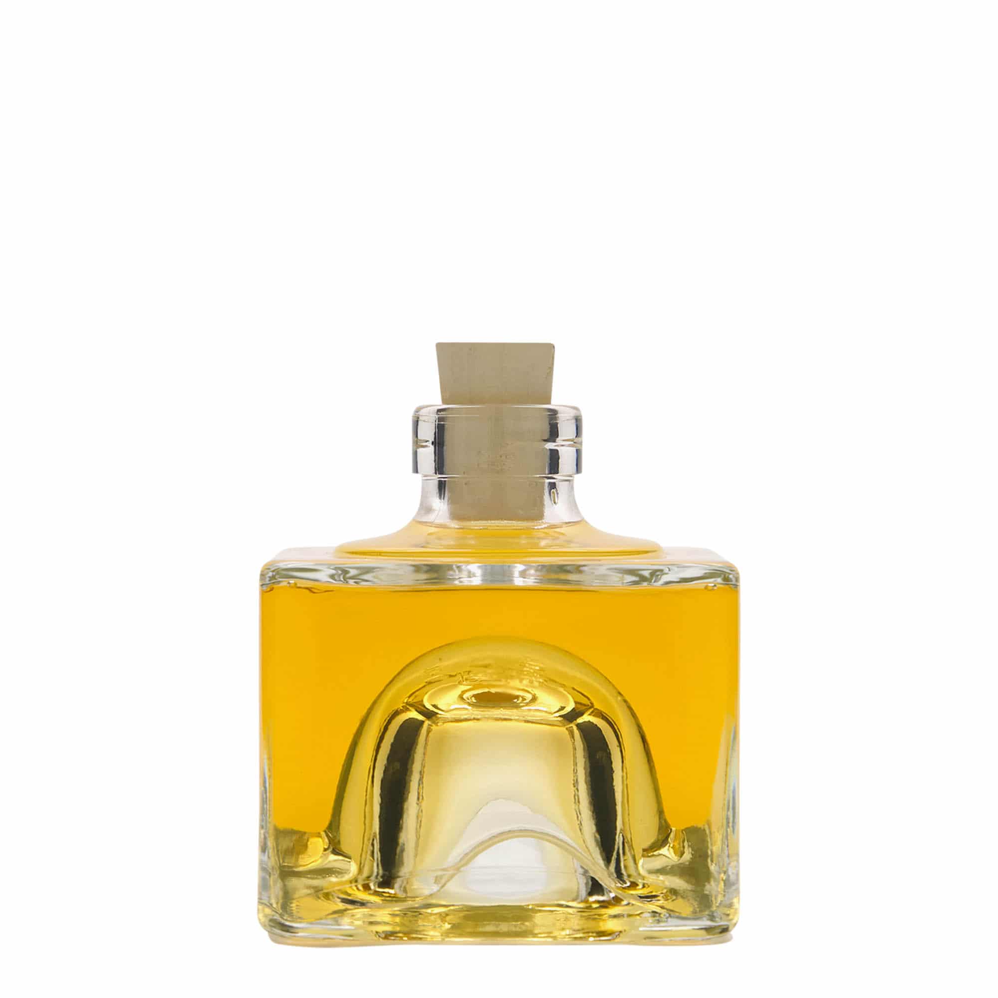200 ml glass bottle 'Cocolores', square, opening: cork