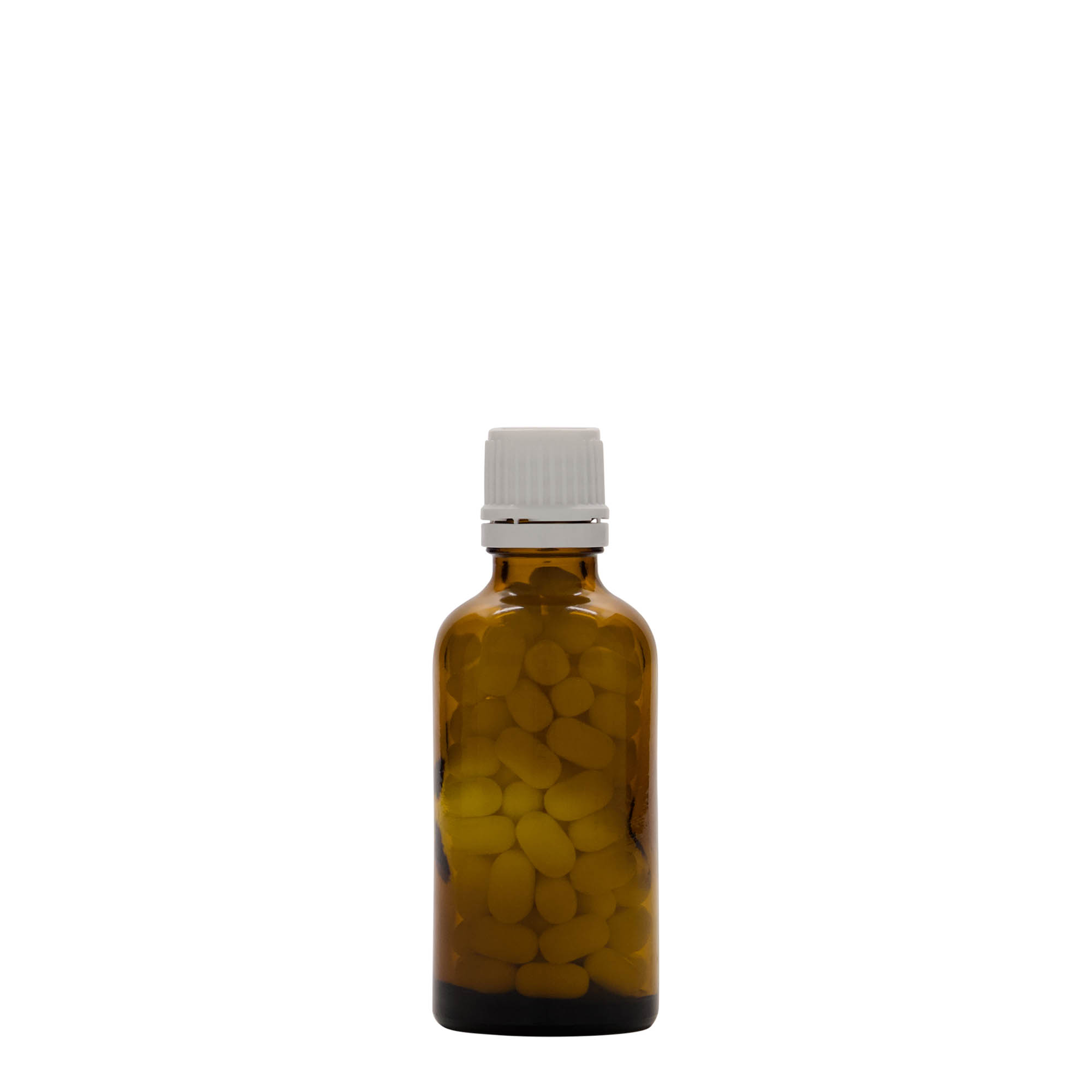50 ml medical bottle, glass, brown, opening: DIN 18