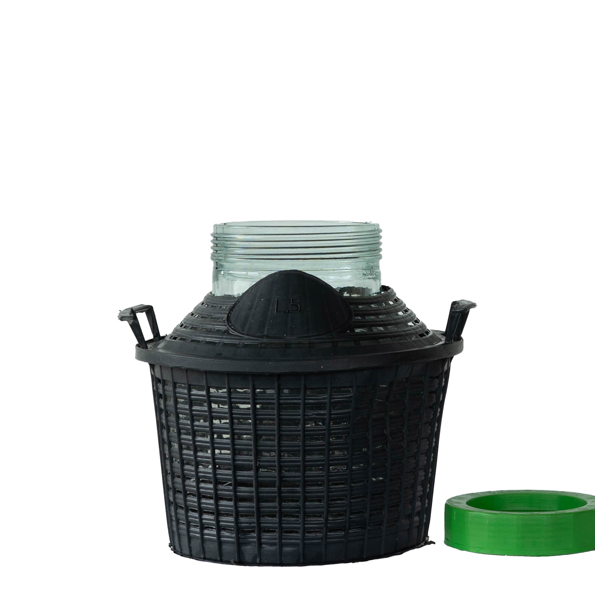 5 l wide-neck glass balloon bottle, opening: screw cap 5 l wide-neck glass balloon bottle, opening: screw cap